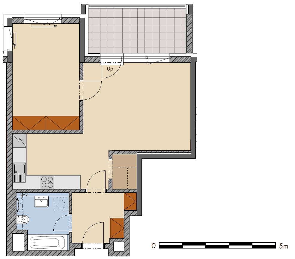 1 bedroom with open-plan kitchen flat to rent, 62 m², Makedonská, Prague, Prague 1 bedroom with open-plan kitchen flat to rent, 62 m², Makedonská, Prague, Prague