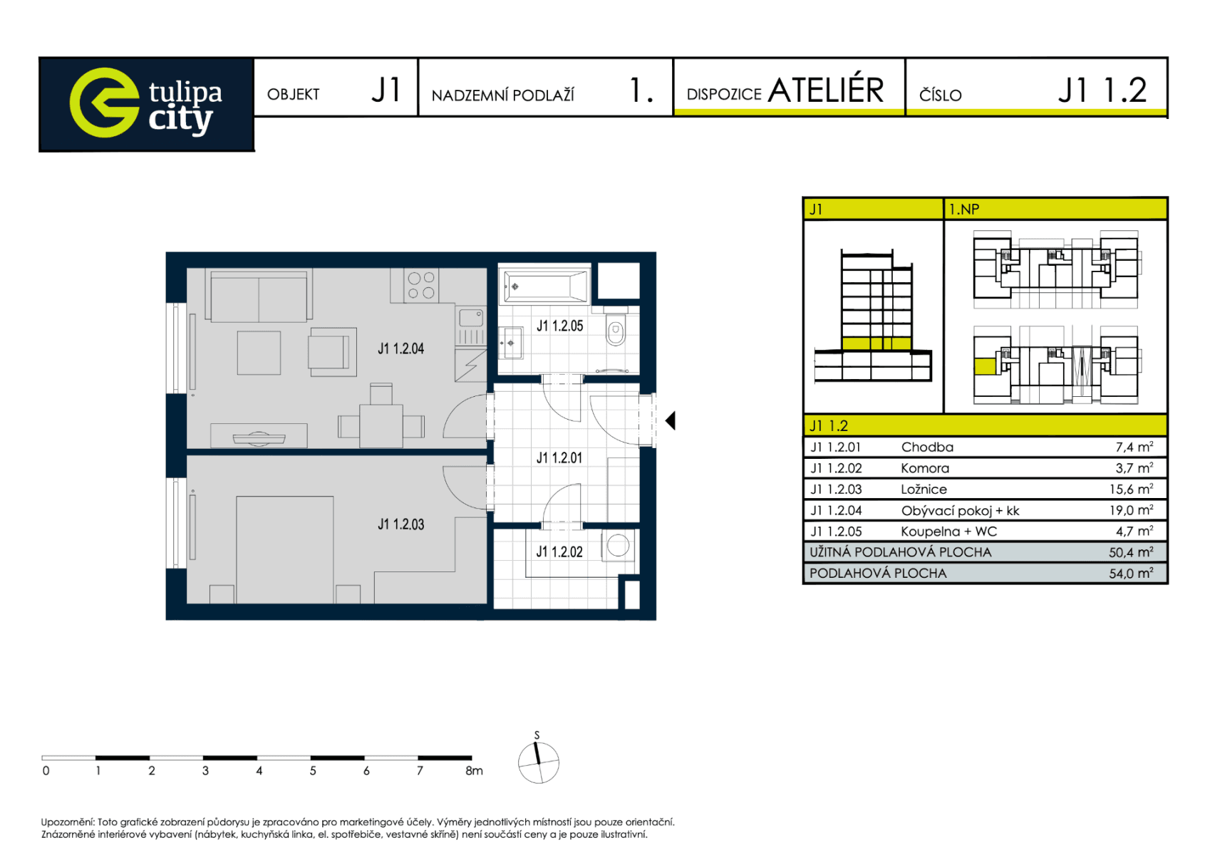 1 bedroom with open-plan kitchen flat to rent, 54 m², Moravcových, Prague, Prague 1 bedroom with open-plan kitchen flat to rent, 54 m², Moravcových, Prague, Prague