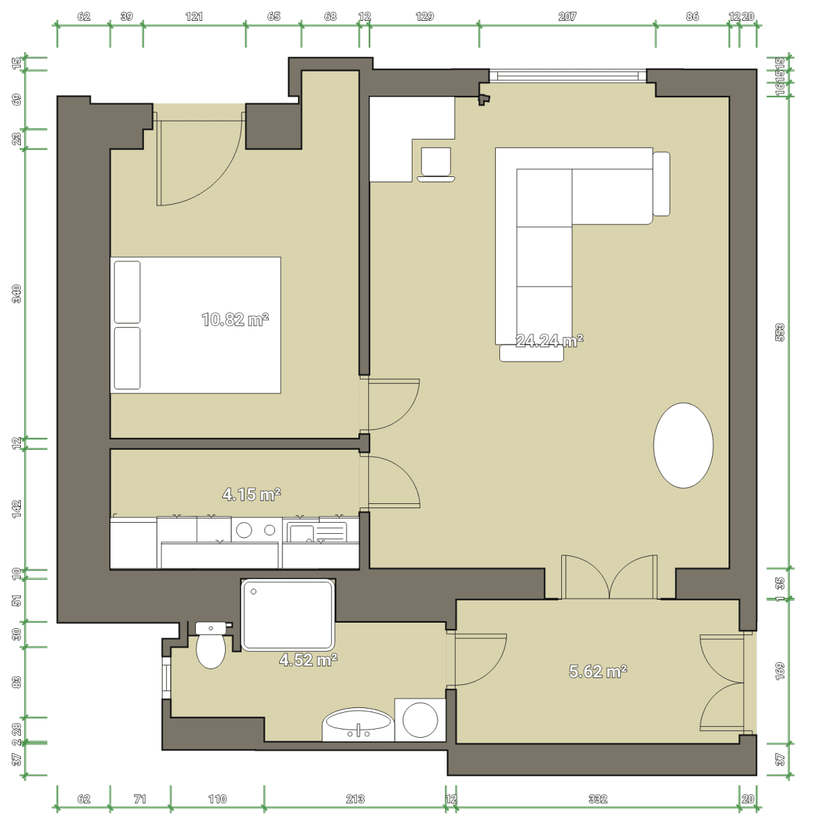 2 bedroom flat to rent, 50 m², Preslova, Prague, Prague 2 bedroom flat to rent, 50 m², Preslova, Prague, Prague