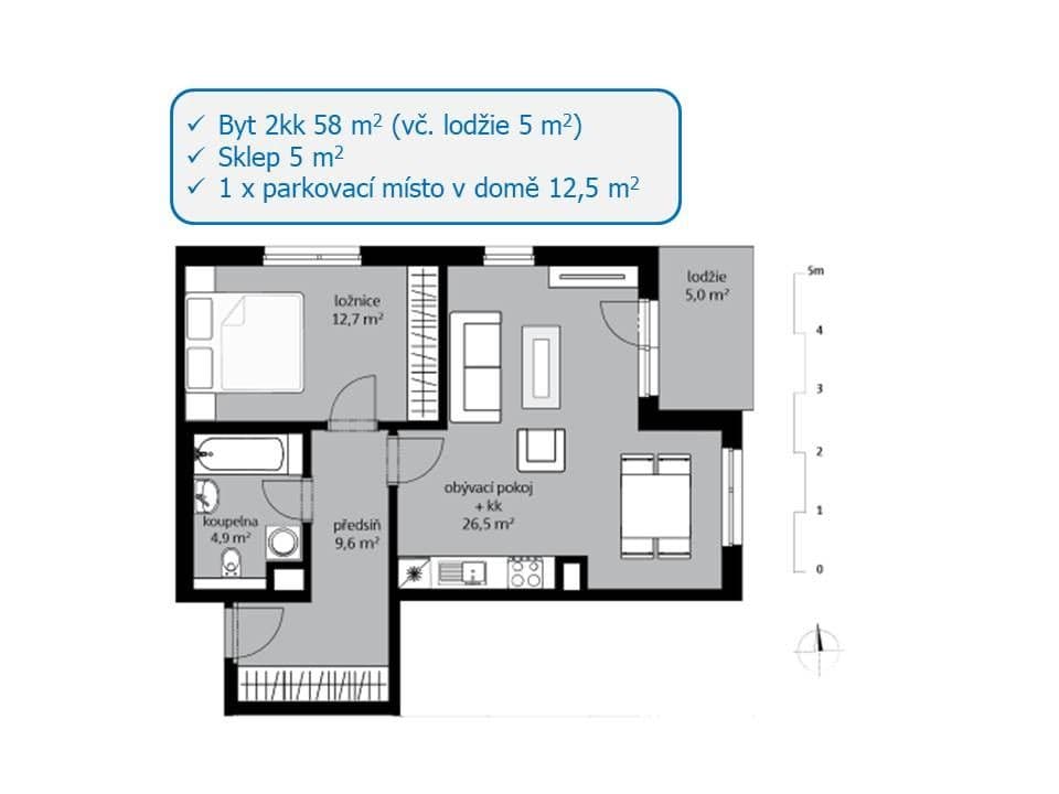 1 bedroom with open-plan kitchen flat to rent, 59 m², Svatošových, Prague, Prague 1 bedroom with open-plan kitchen flat to rent, 59 m², Svatošových, Prague, Prague
