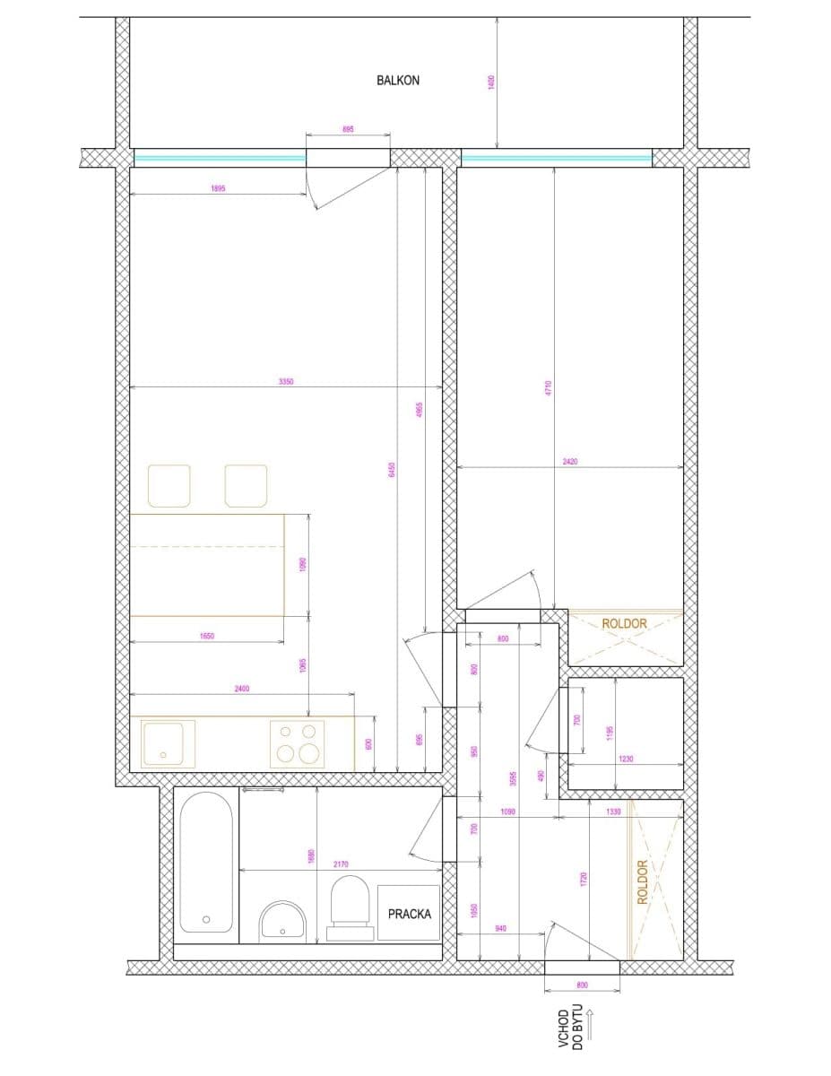 1 bedroom with open-plan kitchen flat to rent, 54 m², Pod Harfou, Prague, Prague 1 bedroom with open-plan kitchen flat to rent, 54 m², Pod Harfou, Prague, Prague