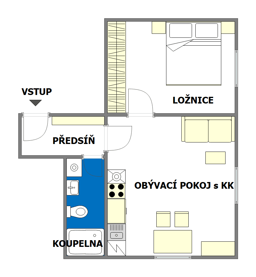 1 bedroom with open-plan kitchen flat to rent, 42 m², Sirotkova, Brno, Jihomoravský Region 1 bedroom with open-plan kitchen flat to rent, 42 m², Sirotkova, Brno, Jihomoravský Region