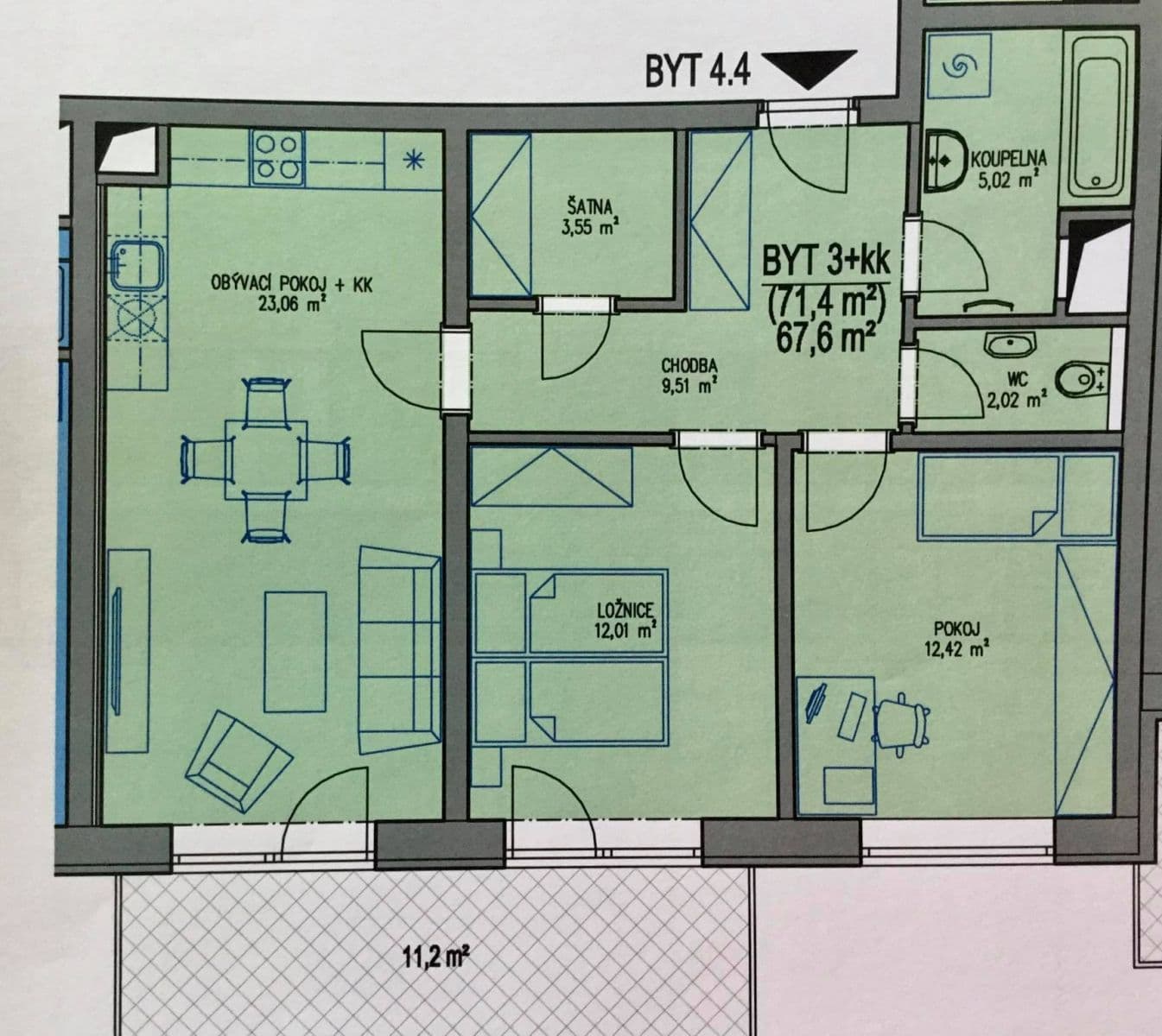 2 bedroom with open-plan kitchen flat to rent, 71 m², Sentická, Brno, Jihomoravský Region 2 bedroom with open-plan kitchen flat to rent, 71 m², Sentická, Brno, Jihomoravský Region