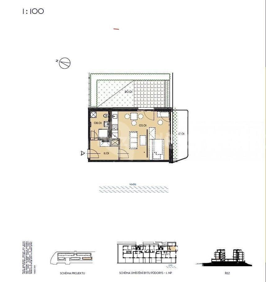 flat to rent, 41 m², Smrčkova, Prague, Prague