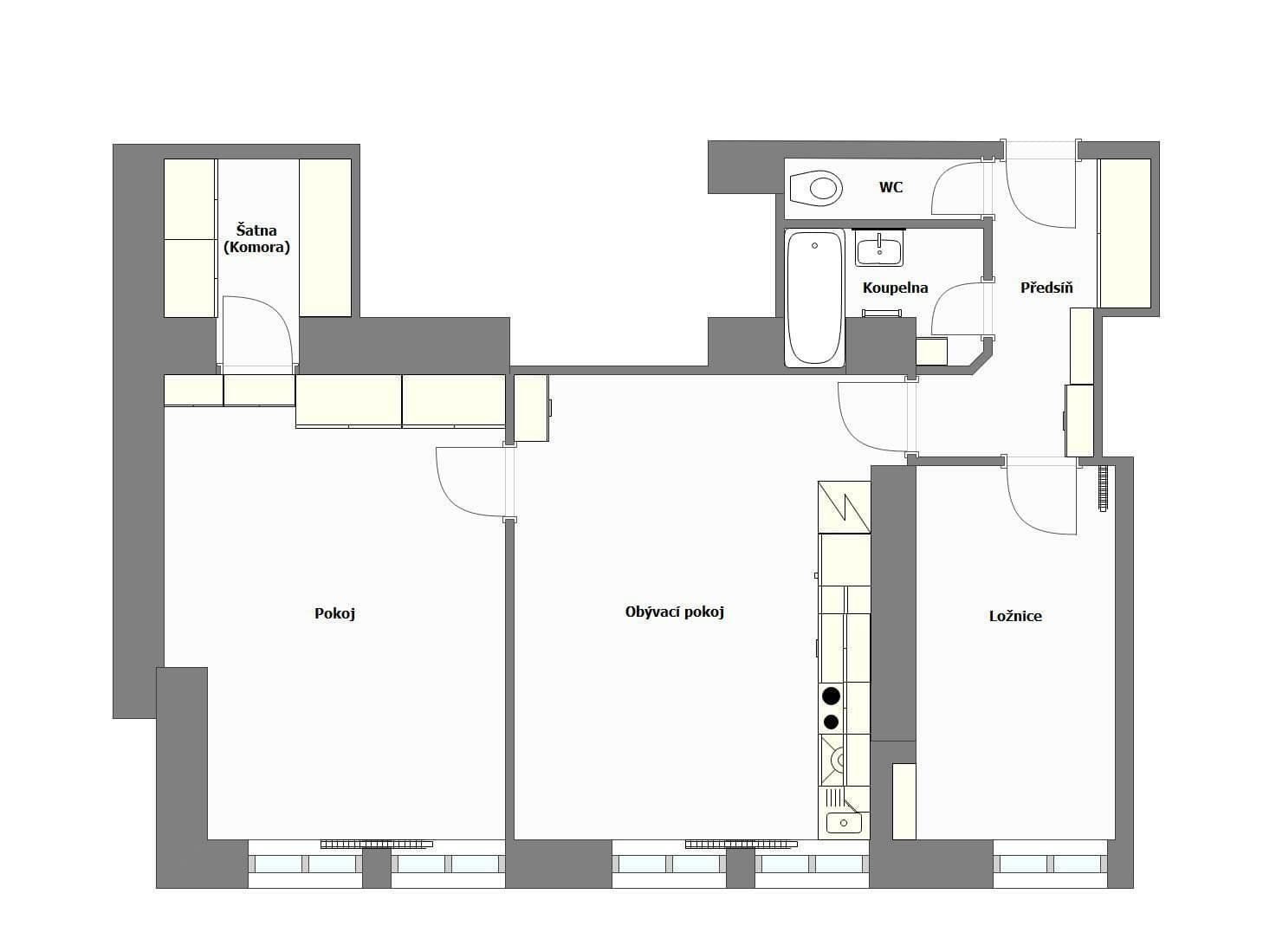 2 bedroom with open-plan kitchen flat to rent, 70 m², Ambrožova, Prague, Prague 2 bedroom with open-plan kitchen flat to rent, 70 m², Ambrožova, Prague, Prague