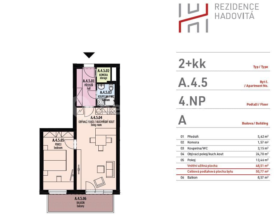 1 bedroom with open-plan kitchen flat to rent, 60 m², Hadovitá, Prague, Prague 1 bedroom with open-plan kitchen flat to rent, 60 m², Hadovitá, Prague, Prague
