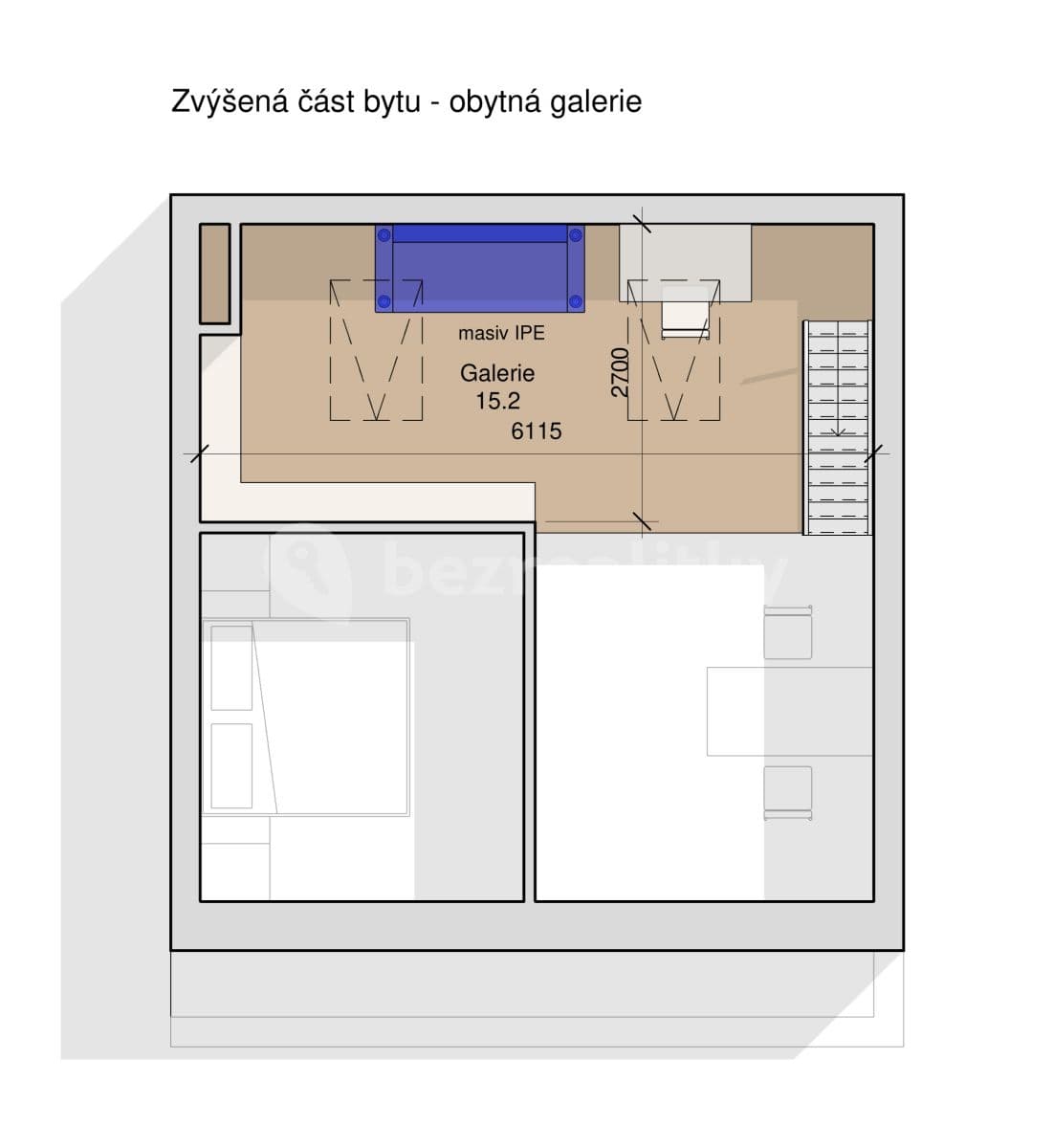 1 bedroom with open-plan kitchen flat to rent, 57 m², Prague, Prague 1 bedroom with open-plan kitchen flat to rent, 57 m², Prague, Prague