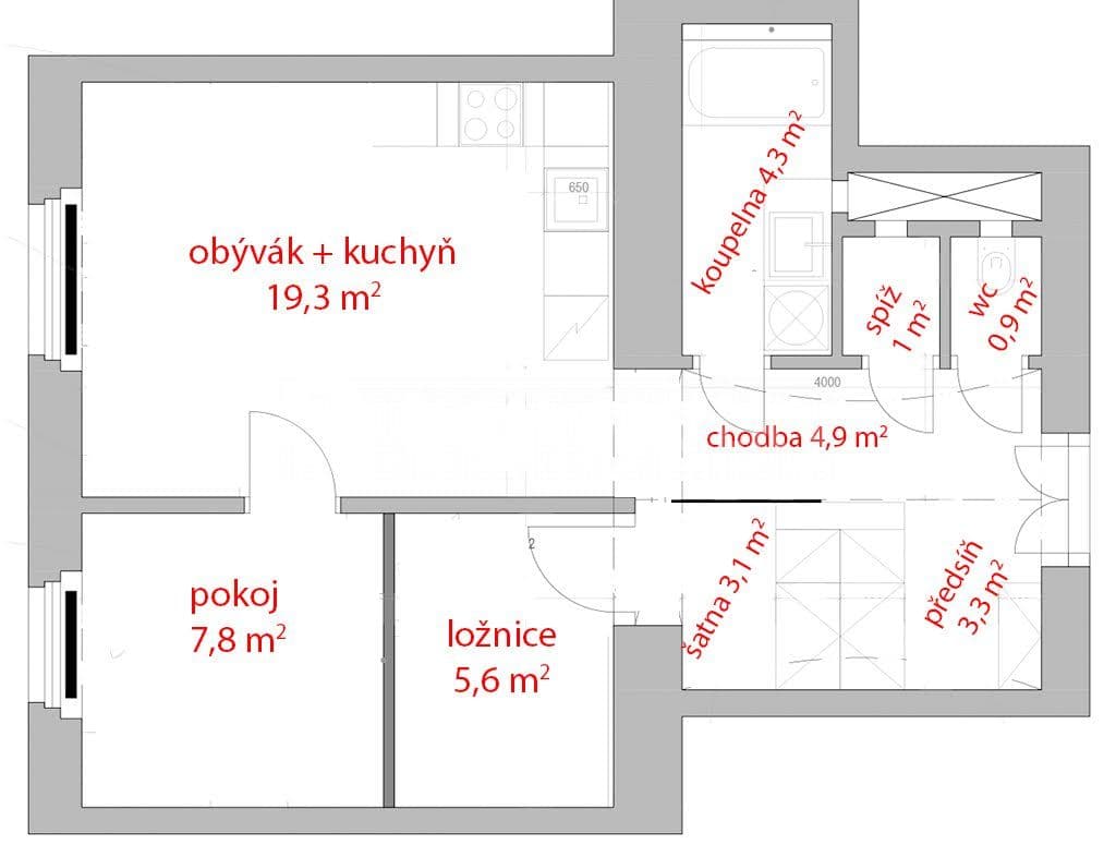 1 bedroom with open-plan kitchen flat to rent, 51 m², Musílkova, Prague, Prague 1 bedroom with open-plan kitchen flat to rent, 51 m², Musílkova, Prague, Prague