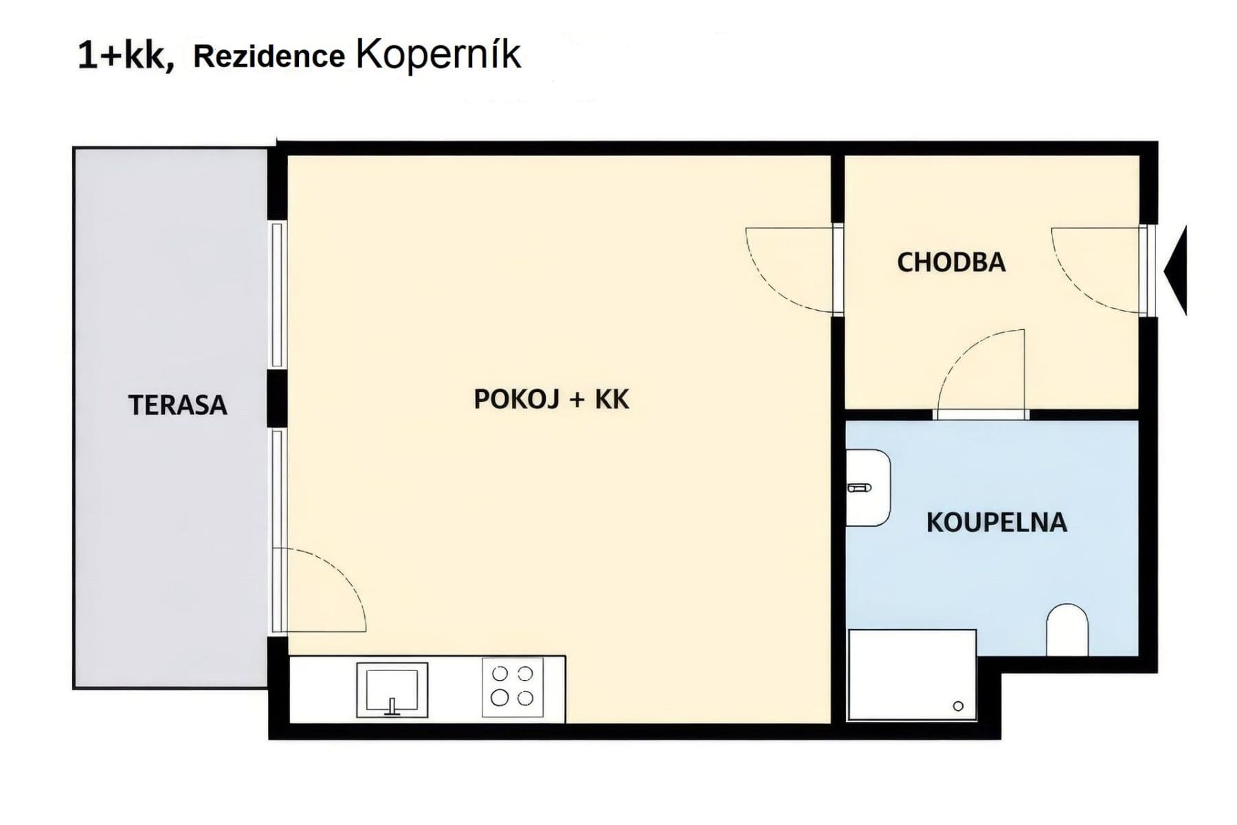 Studio flat to rent, 36 m², Koperníkova, Brno, Jihomoravský Region Studio flat to rent, 36 m², Koperníkova, Brno, Jihomoravský Region
