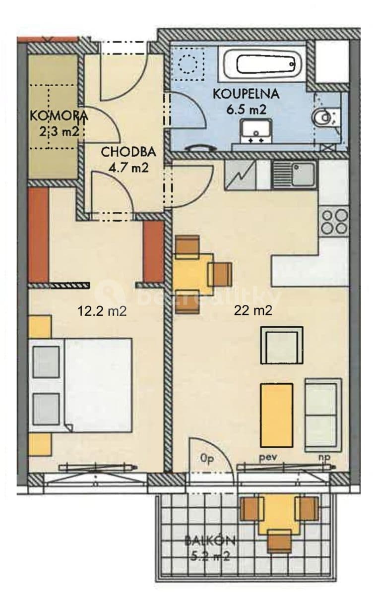 1 bedroom with open-plan kitchen flat to rent, 55 m², Hugo Haase, Prague, Prague 1 bedroom with open-plan kitchen flat to rent, 55 m², Hugo Haase, Prague, Prague