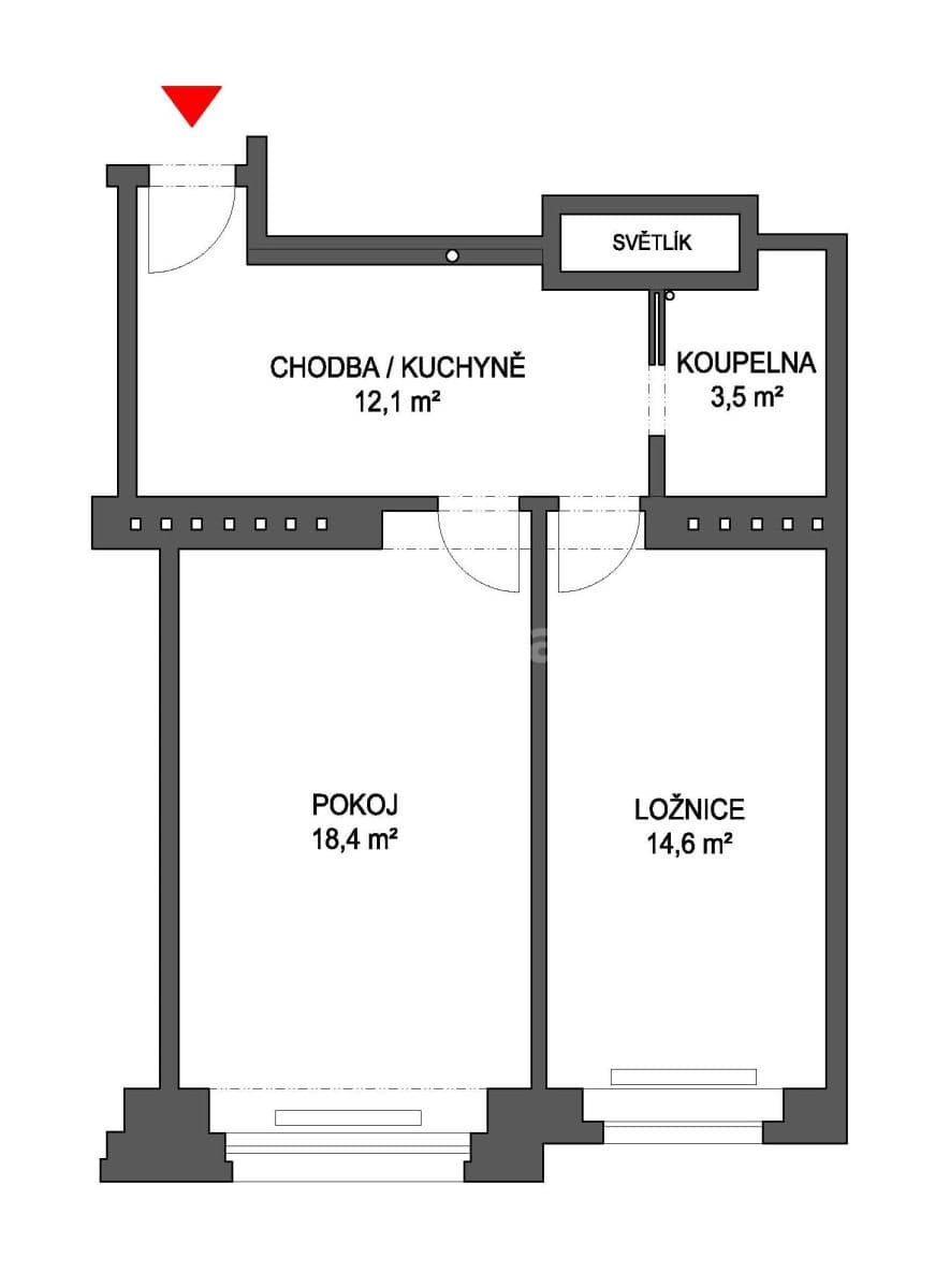 1 bedroom with open-plan kitchen flat to rent, 50 m², Podolská, Prague, Prague 1 bedroom with open-plan kitchen flat to rent, 50 m², Podolská, Prague, Prague