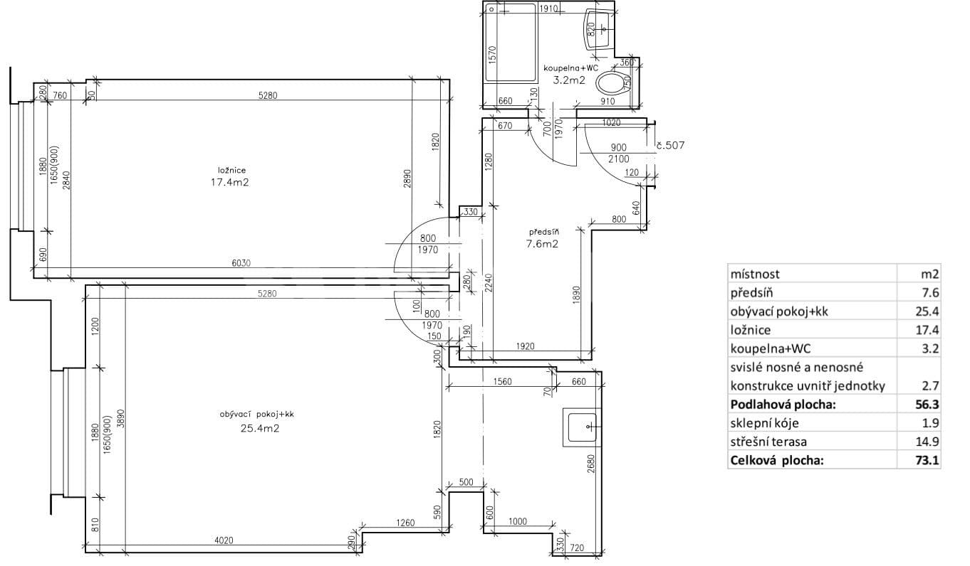 1 bedroom with open-plan kitchen flat to rent, 55 m², 28. pluku, Prague, Prague 1 bedroom with open-plan kitchen flat to rent, 55 m², 28. pluku, Prague, Prague