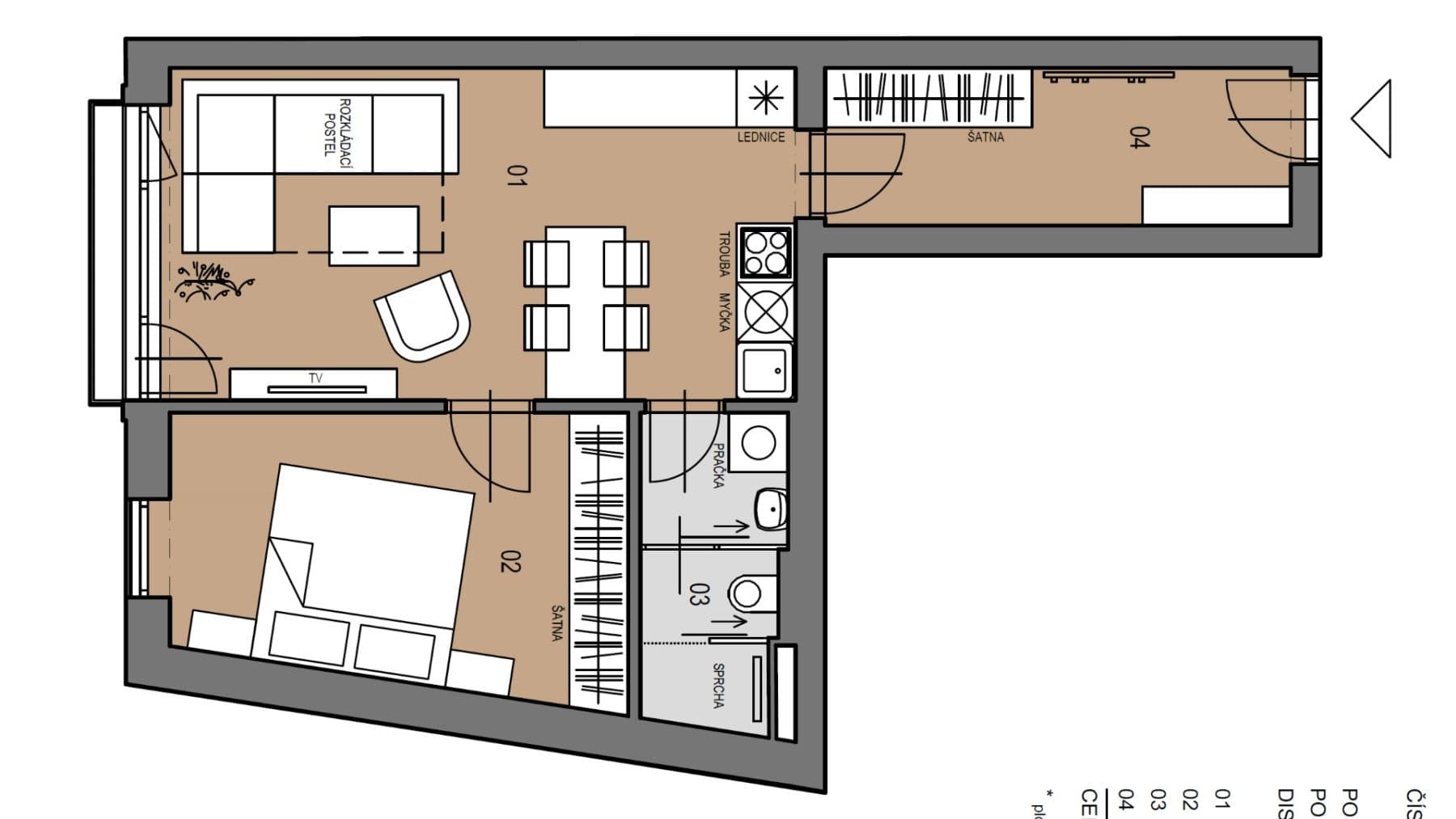 1 bedroom with open-plan kitchen flat to rent, 50 m², Křenová, Brno, Jihomoravský Region 1 bedroom with open-plan kitchen flat to rent, 50 m², Křenová, Brno, Jihomoravský Region