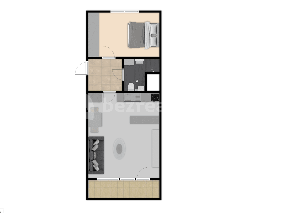 1 bedroom with open-plan kitchen flat to rent, 49 m², Brichtova, Prague, Prague 1 bedroom with open-plan kitchen flat to rent, 49 m², Brichtova, Prague, Prague