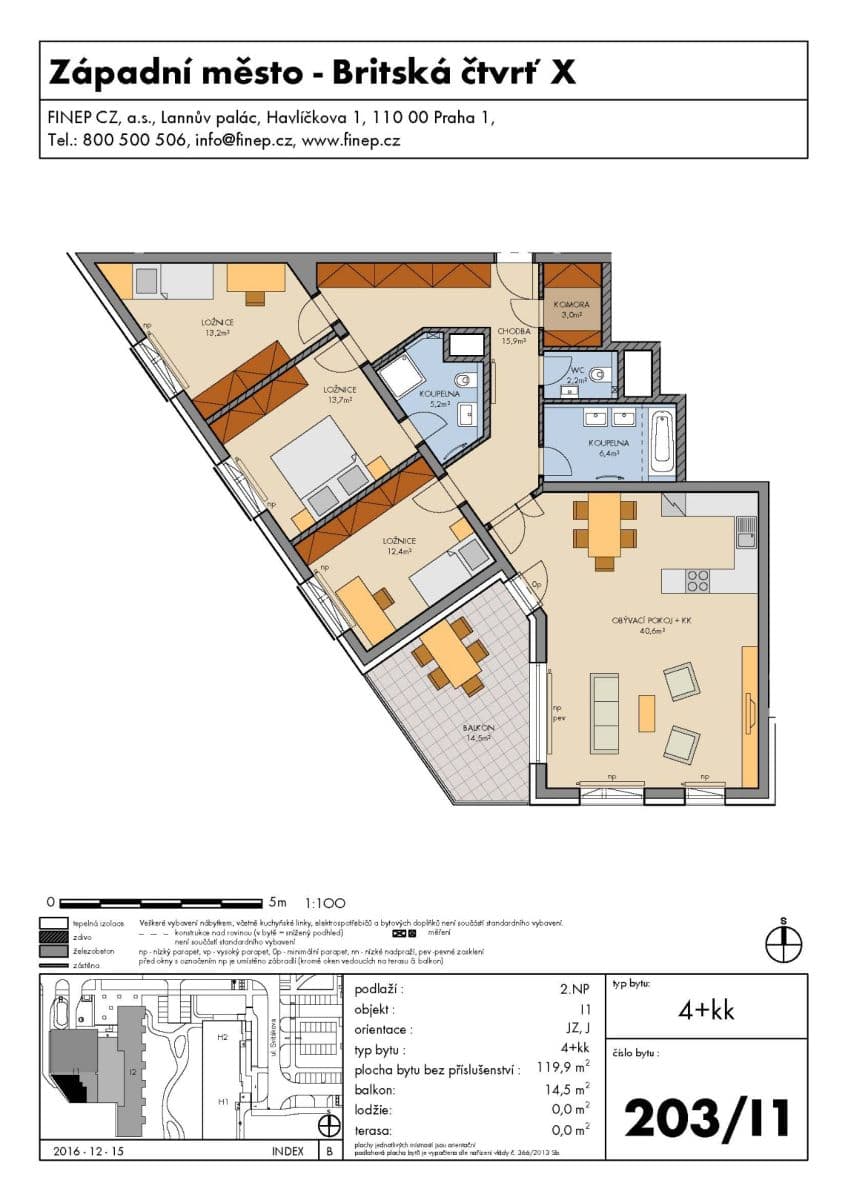 3 bedroom with open-plan kitchen flat to rent, 120 m², Medunova, Prague, Prague 3 bedroom with open-plan kitchen flat to rent, 120 m², Medunova, Prague, Prague