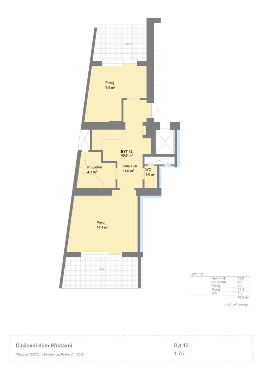1 bedroom with open-plan kitchen flat to rent, 53 m², Přístavní, Prague, Prague 1 bedroom with open-plan kitchen flat to rent, 53 m², Přístavní, Prague, Prague