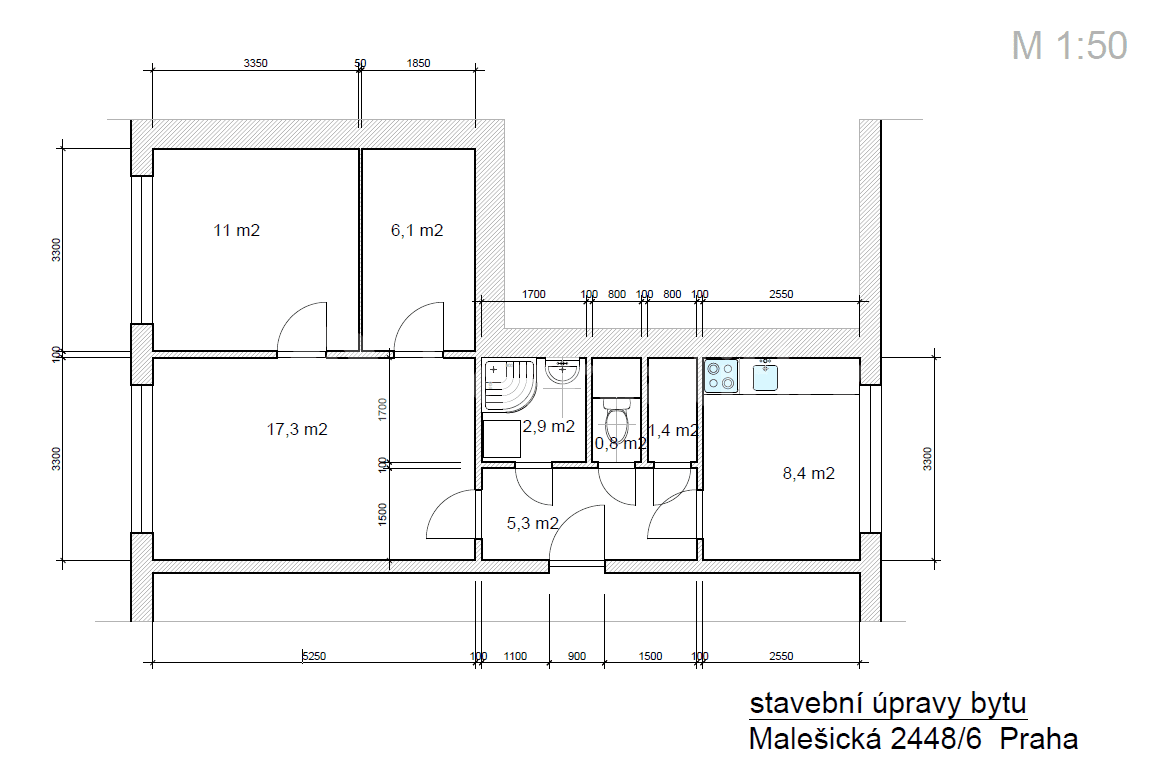 2 bedroom flat to rent, 54 m², Malešická, Prague, Prague 2 bedroom flat to rent, 54 m², Malešická, Prague, Prague