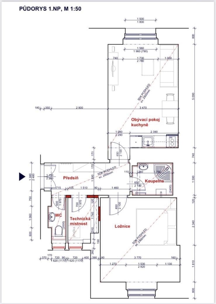 1 bedroom with open-plan kitchen flat to rent, 46 m², Na Spojce, Prague, Prague 1 bedroom with open-plan kitchen flat to rent, 46 m², Na Spojce, Prague, Prague