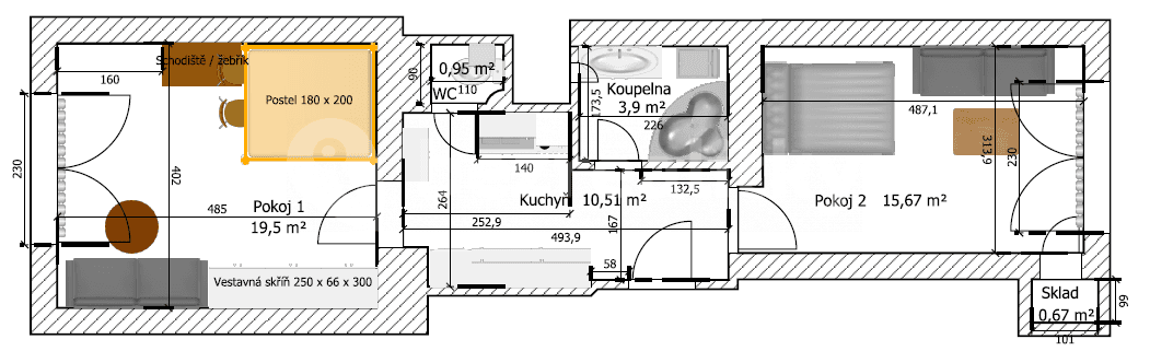 2 bedroom flat to rent, 53 m², Petrohradská, Prague, Prague 2 bedroom flat to rent, 53 m², Petrohradská, Prague, Prague