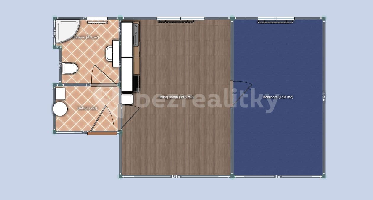 1 bedroom with open-plan kitchen flat to rent, 48 m², Úslavská, Plzeň, Plzeňský Region 1 bedroom with open-plan kitchen flat to rent, 48 m², Úslavská, Plzeň, Plzeňský Region