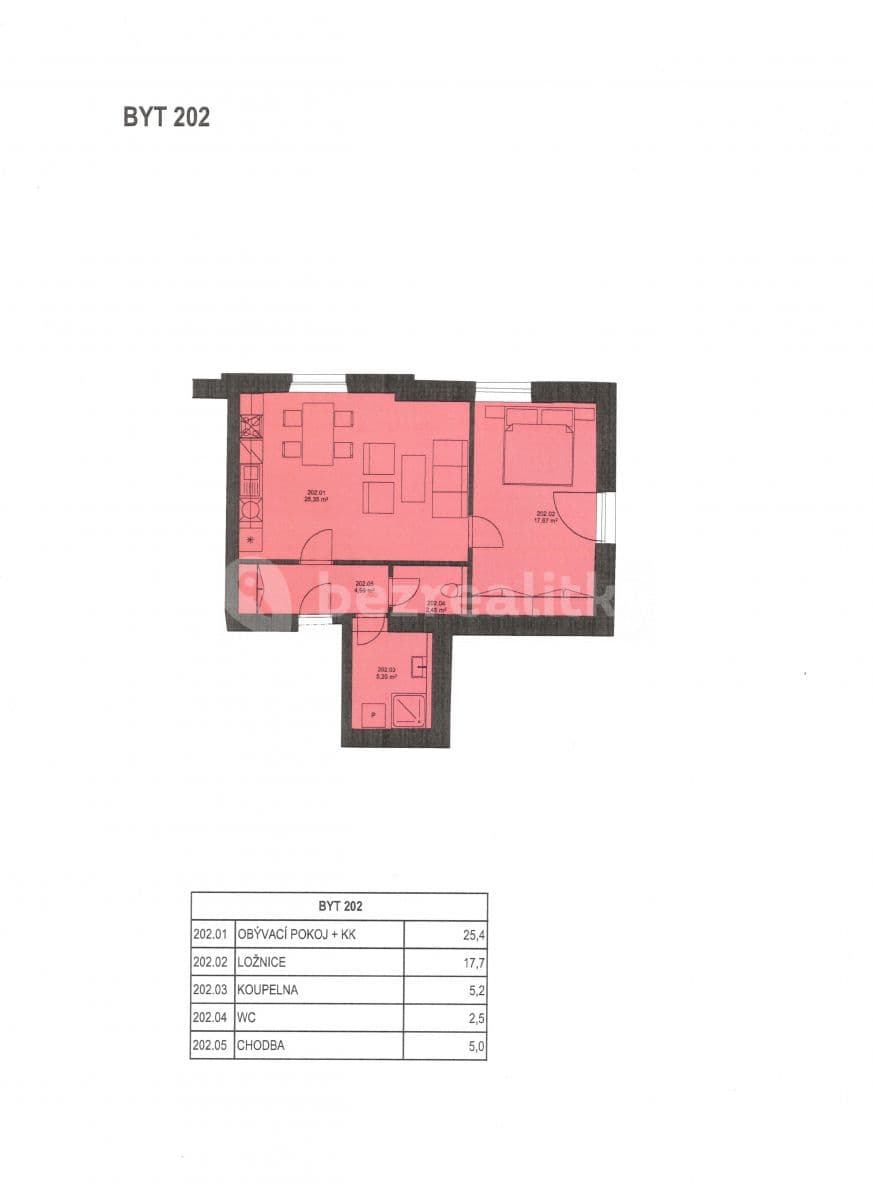 1 bedroom with open-plan kitchen flat to rent, 55 m², Roztocká, Prague, Prague 1 bedroom with open-plan kitchen flat to rent, 55 m², Roztocká, Prague, Prague
