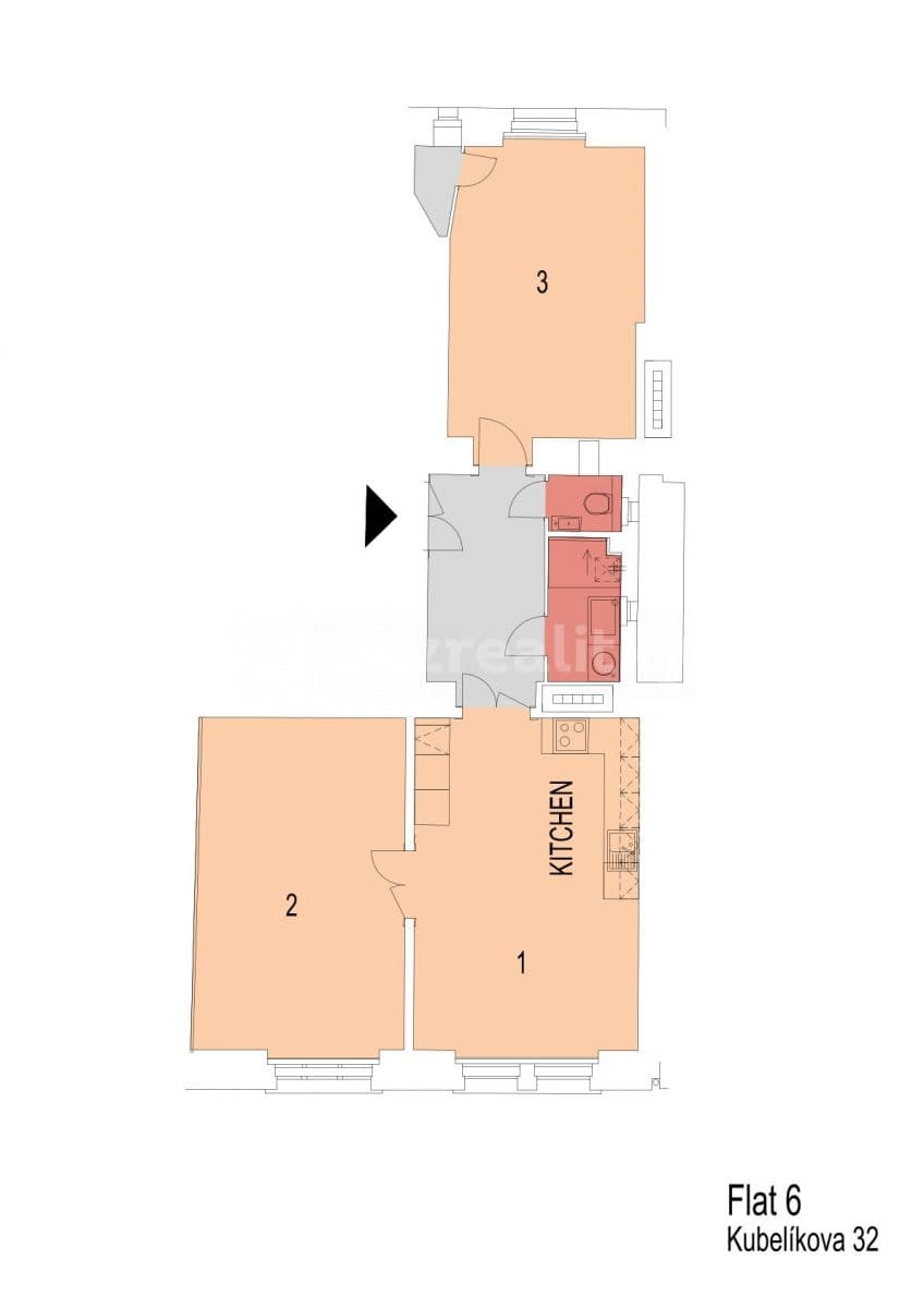 2 bedroom with open-plan kitchen flat to rent, 73 m², Kubelíkova, Prague, Prague 2 bedroom with open-plan kitchen flat to rent, 73 m², Kubelíkova, Prague, Prague