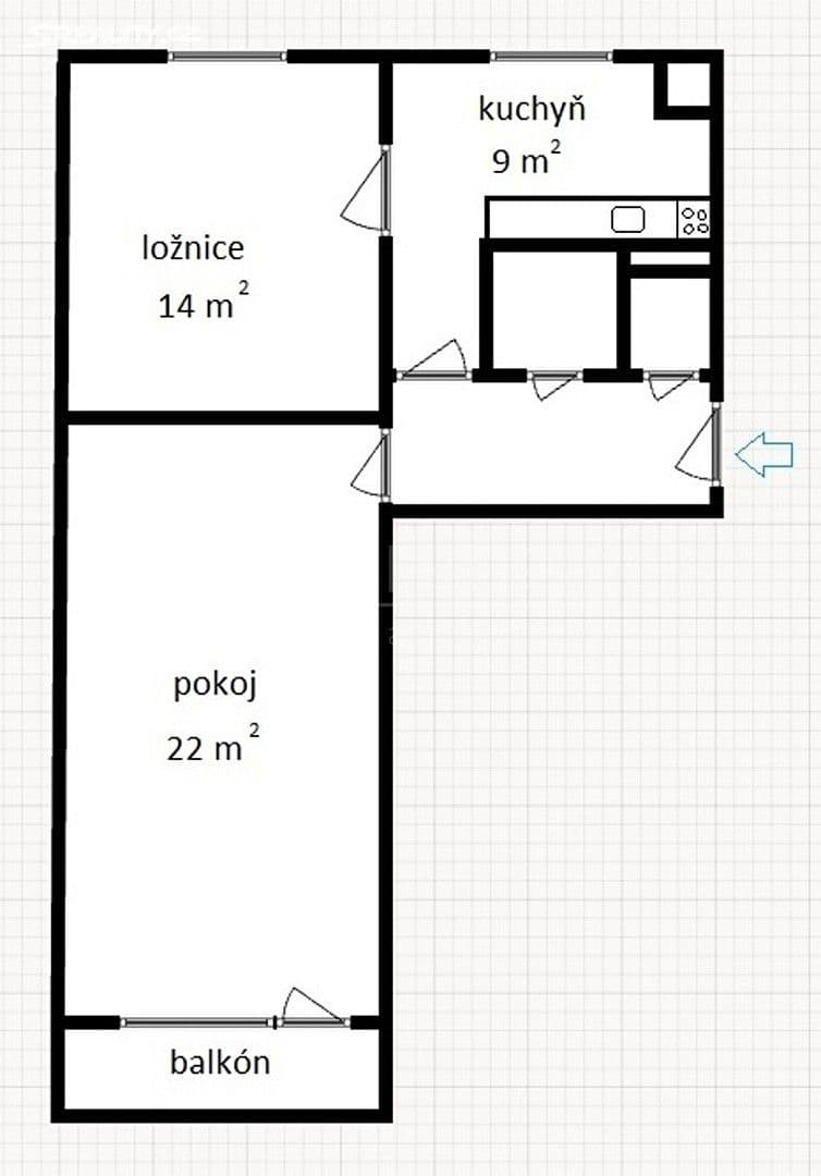 2 bedroom flat to rent, 52 m², Květinková, Prague, Prague 2 bedroom flat to rent, 52 m², Květinková, Prague, Prague
