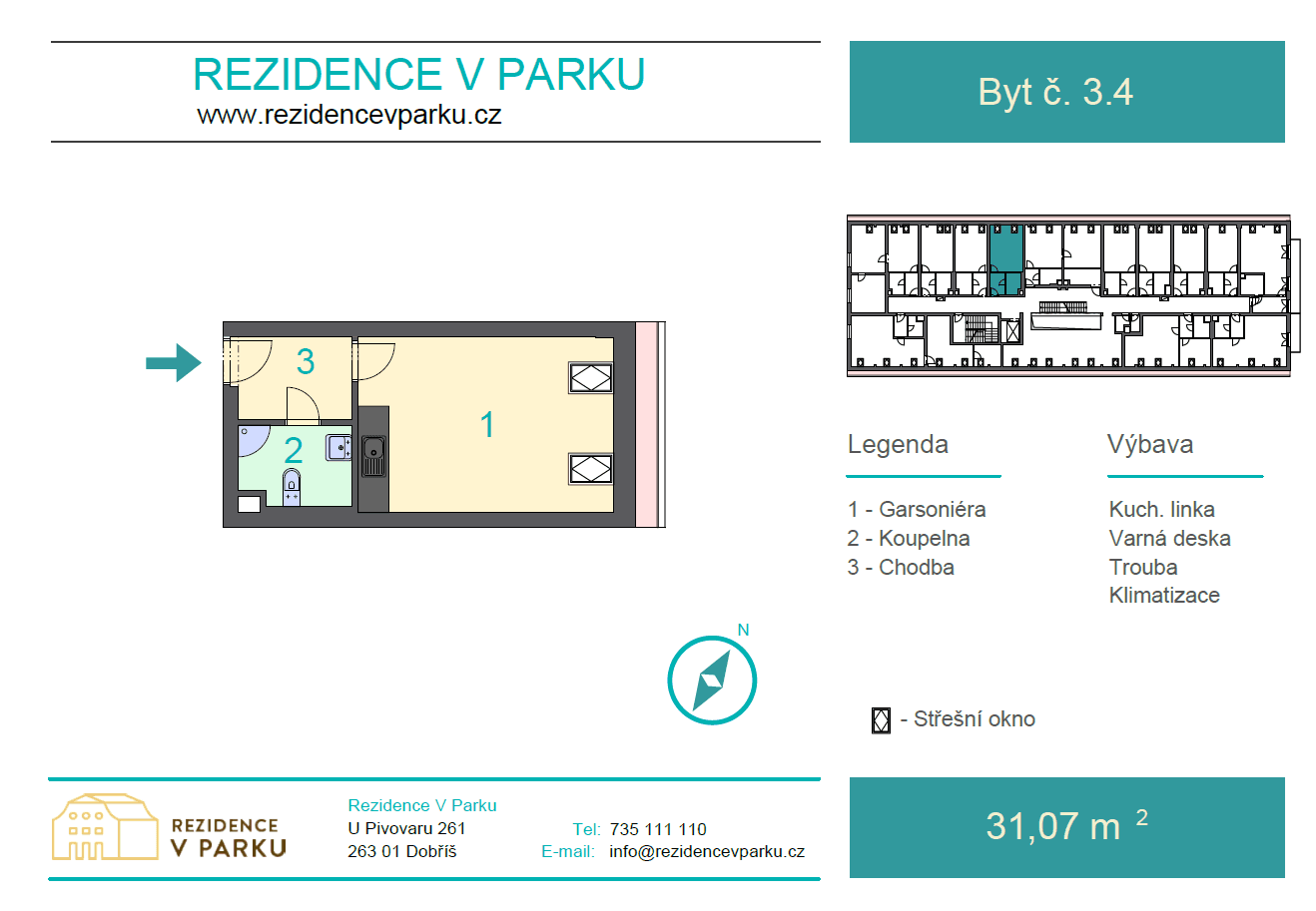 Studio flat to rent, 30 m², U Pivovaru, Dobříš, Středočeský Region Studio flat to rent, 30 m², U Pivovaru, Dobříš, Středočeský Region