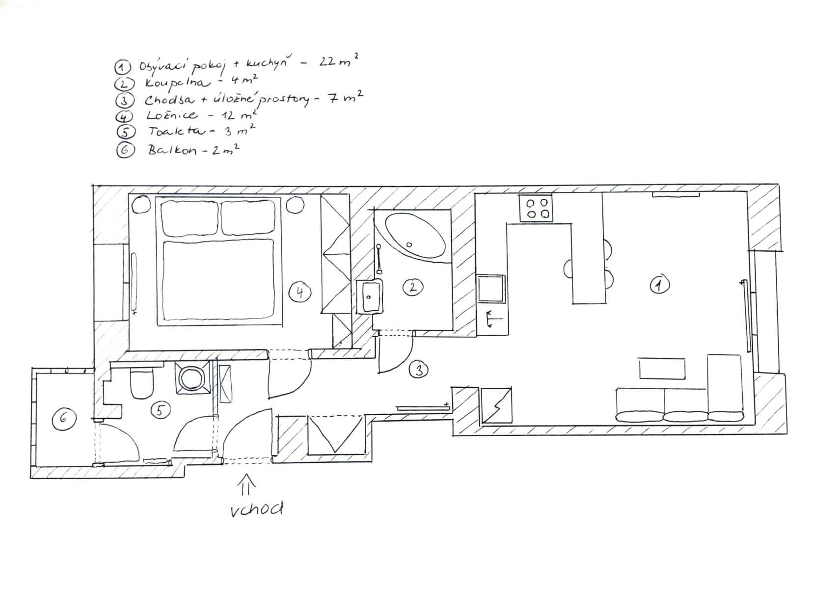 1 bedroom with open-plan kitchen flat to rent, 50 m², Vodárenská, Prague, Prague 1 bedroom with open-plan kitchen flat to rent, 50 m², Vodárenská, Prague, Prague