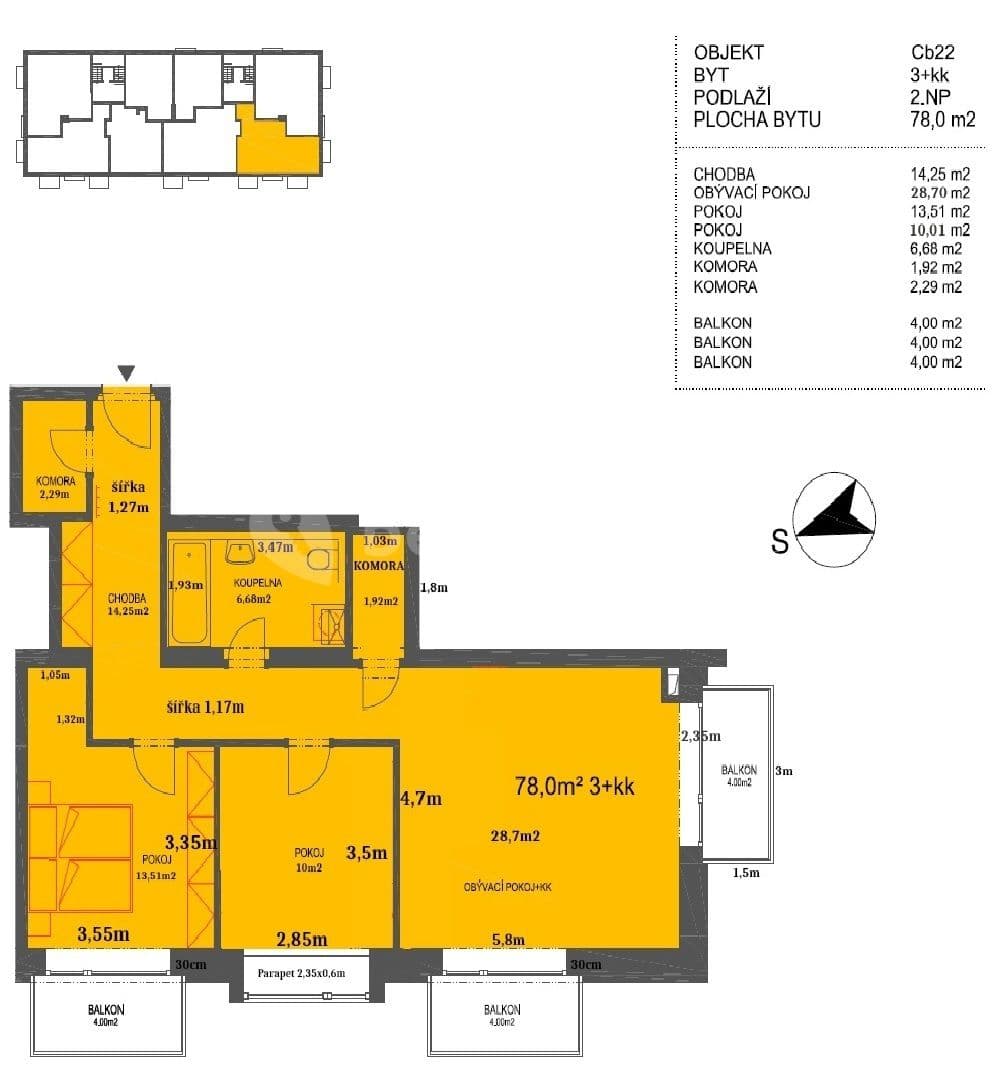 2 bedroom with open-plan kitchen flat to rent, 90 m², Vstupní, Plzeň, Plzeňský Region 2 bedroom with open-plan kitchen flat to rent, 90 m², Vstupní, Plzeň, Plzeňský Region