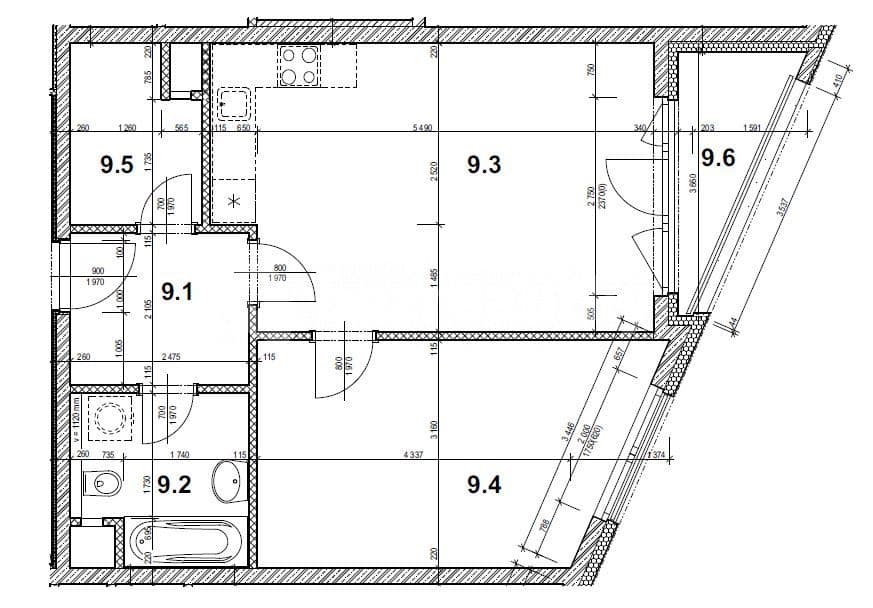 1 bedroom with open-plan kitchen flat to rent, 54 m², Sazovická, Prague, Prague 1 bedroom with open-plan kitchen flat to rent, 54 m², Sazovická, Prague, Prague