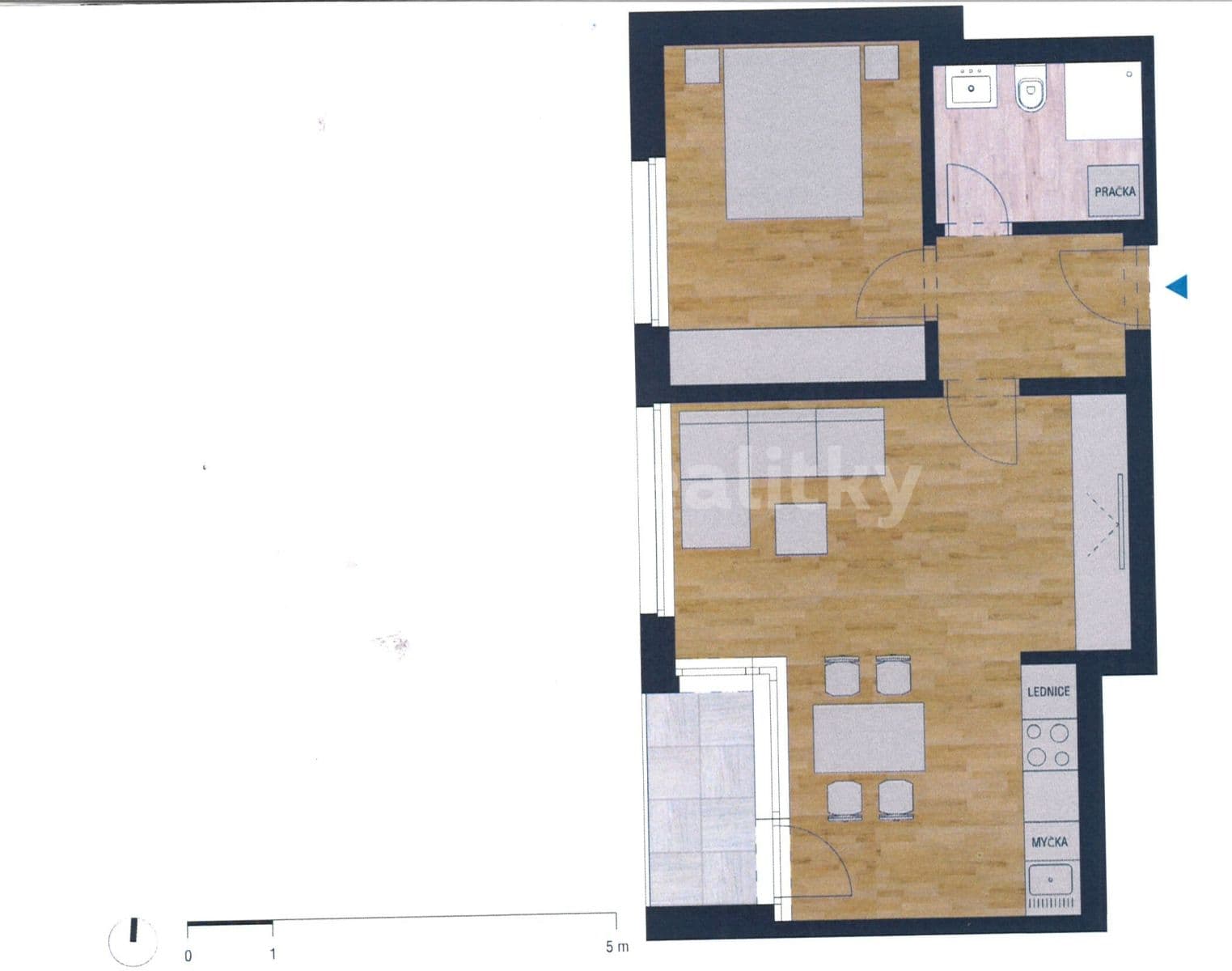 1 bedroom with open-plan kitchen flat to rent, 50 m², U Plynárny, Prague, Prague 1 bedroom with open-plan kitchen flat to rent, 50 m², U Plynárny, Prague, Prague
