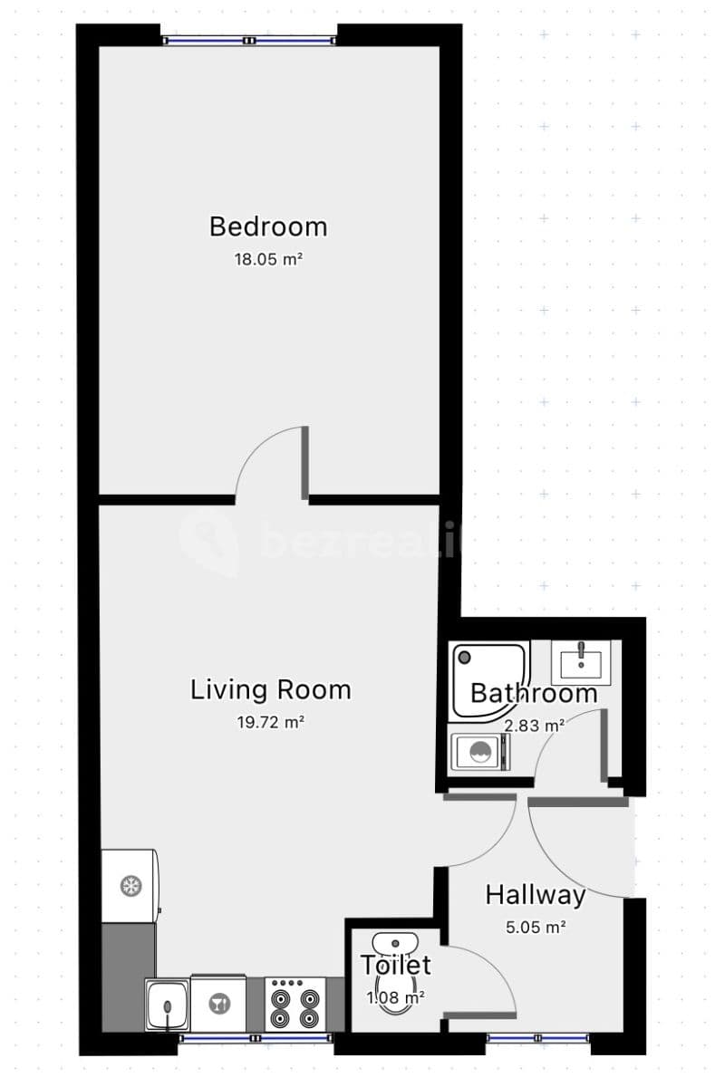 1 bedroom with open-plan kitchen flat to rent, 47 m², Dvořákova, Plzeň, Plzeňský Region 1 bedroom with open-plan kitchen flat to rent, 47 m², Dvořákova, Plzeň, Plzeňský Region