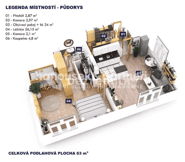 1 bedroom with open-plan kitchen flat for sale, 63 m², U Hostivařského nádraží, Prague, Prague