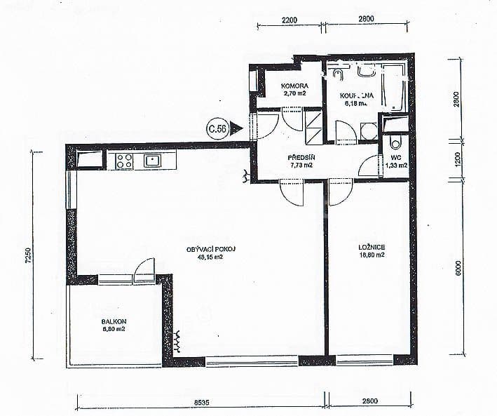 1 bedroom with open-plan kitchen flat to rent, 87 m², Kudrnova, Prague, Prague 1 bedroom with open-plan kitchen flat to rent, 87 m², Kudrnova, Prague, Prague