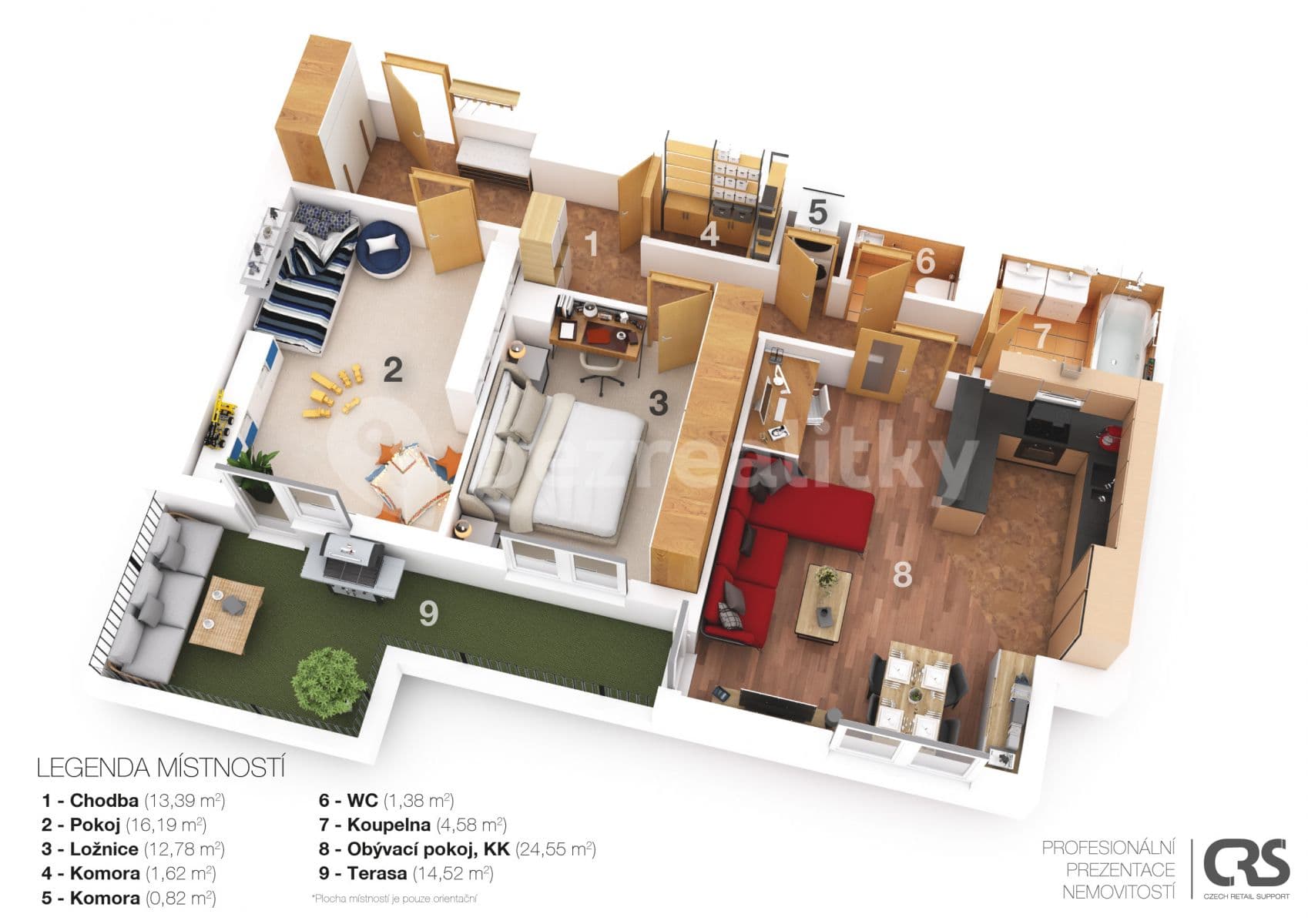 2 bedroom with open-plan kitchen flat to rent, 92 m², Marie Podvalové, Prague, Prague 2 bedroom with open-plan kitchen flat to rent, 92 m², Marie Podvalové, Prague, Prague