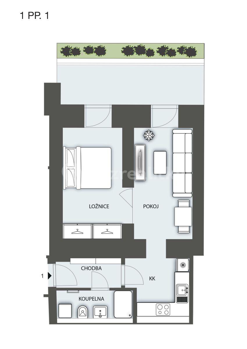 1 bedroom with open-plan kitchen flat for sale, 47 m², Na Výšinách, Prague, Prague