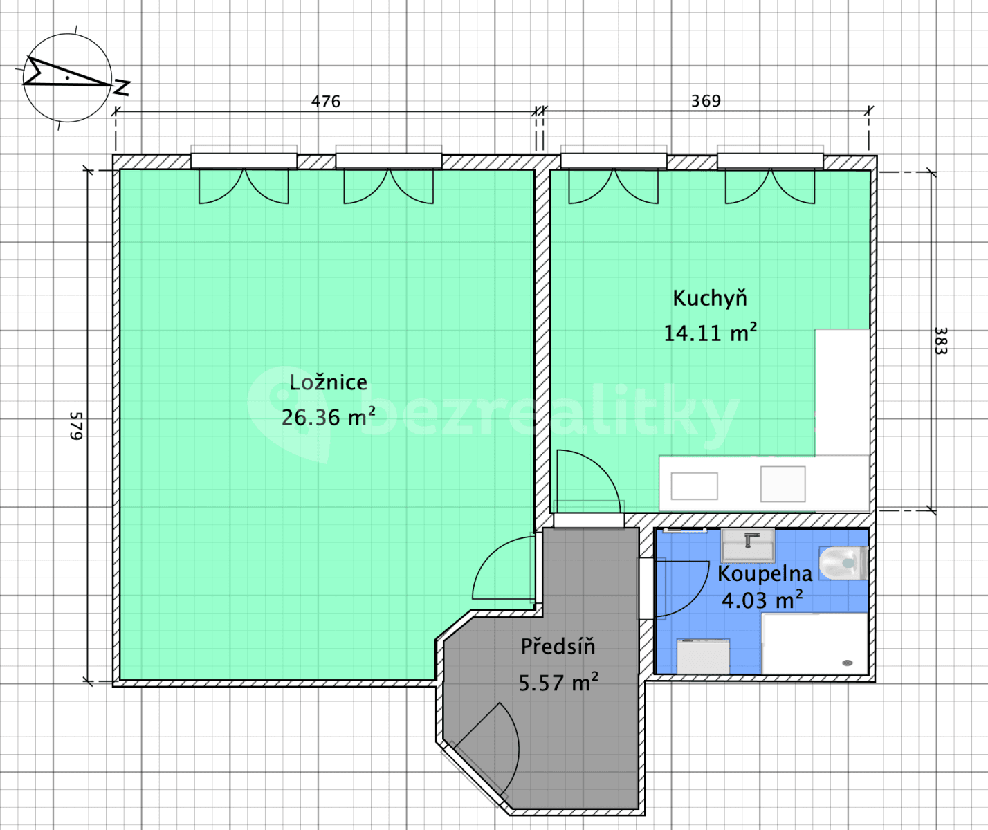 1 bedroom with open-plan kitchen flat to rent, 50 m², Vlhká, Brno, Jihomoravský Region 1 bedroom with open-plan kitchen flat to rent, 50 m², Vlhká, Brno, Jihomoravský Region