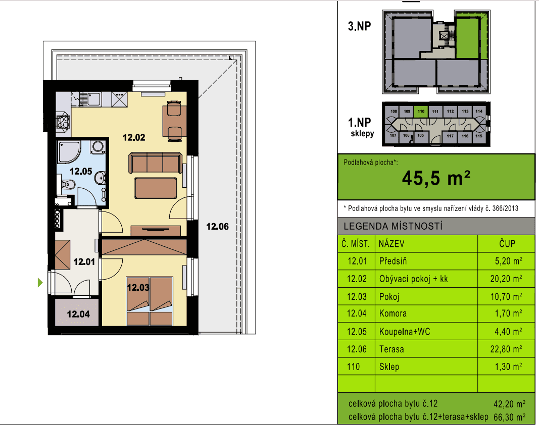 1 bedroom with open-plan kitchen flat to rent, 66 m², Želetická, Prague, Prague 1 bedroom with open-plan kitchen flat to rent, 66 m², Želetická, Prague, Prague