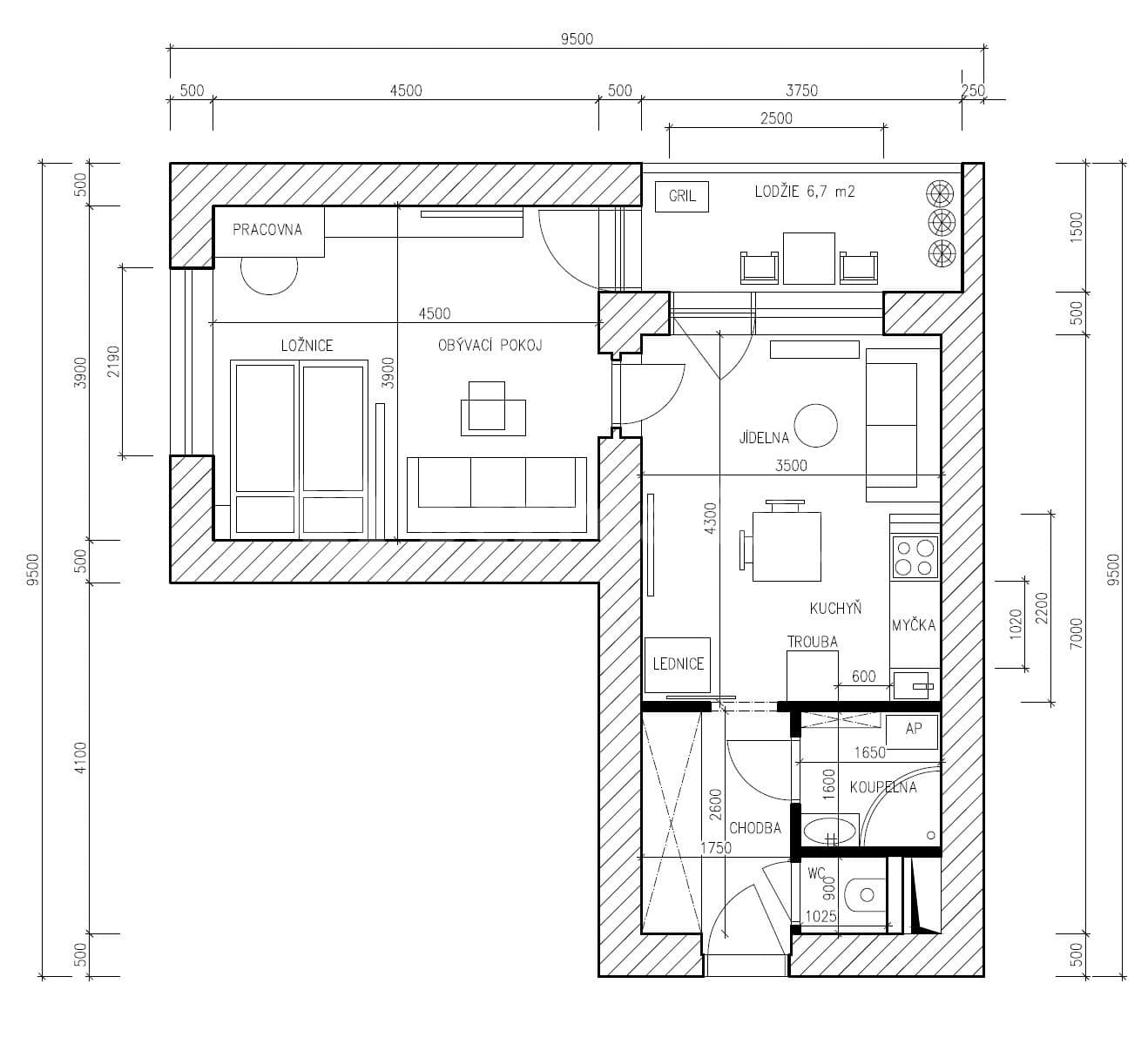 1 bedroom with open-plan kitchen flat to rent, 48 m², Bělohorská, Brno, Jihomoravský Region 1 bedroom with open-plan kitchen flat to rent, 48 m², Bělohorská, Brno, Jihomoravský Region
