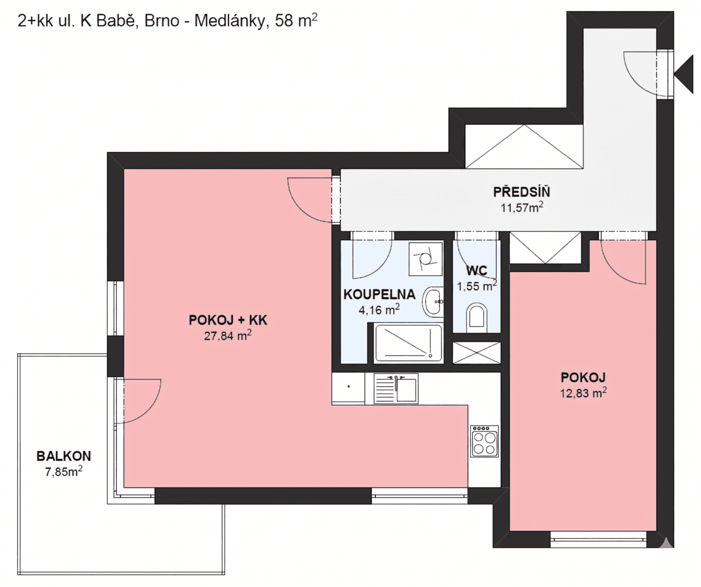 1 bedroom with open-plan kitchen flat to rent, 60 m², K Babě, Brno, Jihomoravský Region 1 bedroom with open-plan kitchen flat to rent, 60 m², K Babě, Brno, Jihomoravský Region