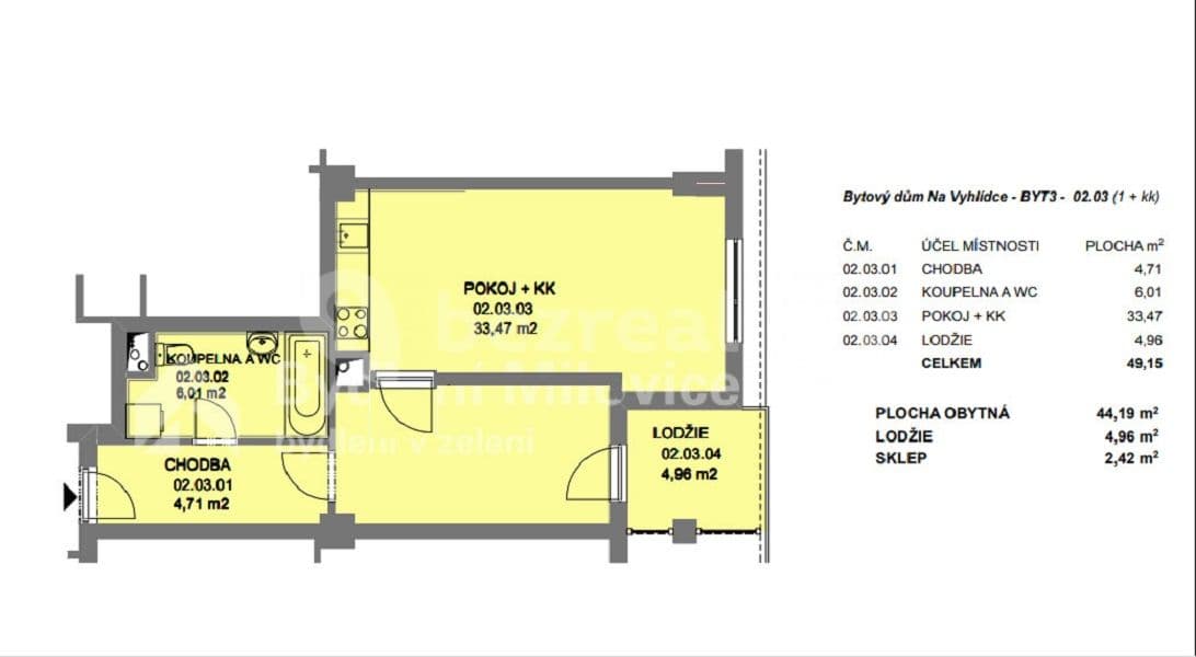 1 bedroom with open-plan kitchen flat for sale, 49 m², Milovice, Středočeský Region 1 bedroom with open-plan kitchen flat for sale, 49 m², Milovice, Středočeský Region