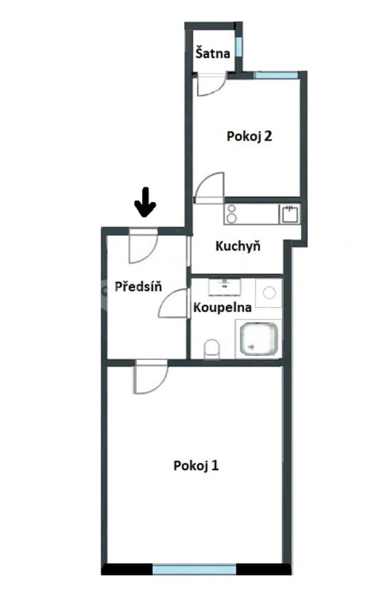 1 bedroom with open-plan kitchen flat to rent, 35 m², Střelničná, Prague, Prague 1 bedroom with open-plan kitchen flat to rent, 35 m², Střelničná, Prague, Prague