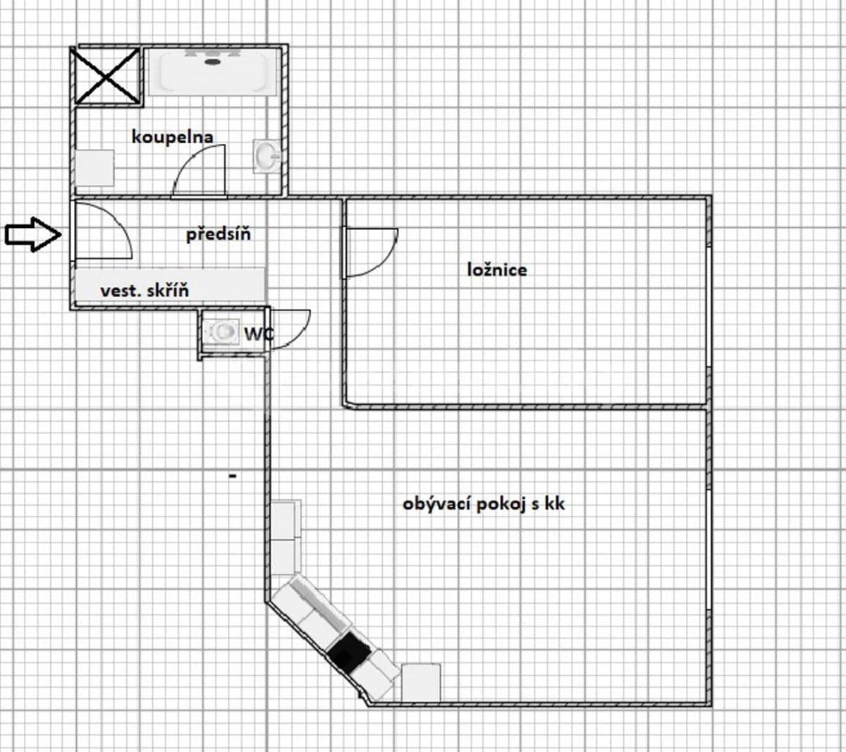 1 bedroom with open-plan kitchen flat to rent, 50 m², Smolenská, Prague, Prague 1 bedroom with open-plan kitchen flat to rent, 50 m², Smolenská, Prague, Prague