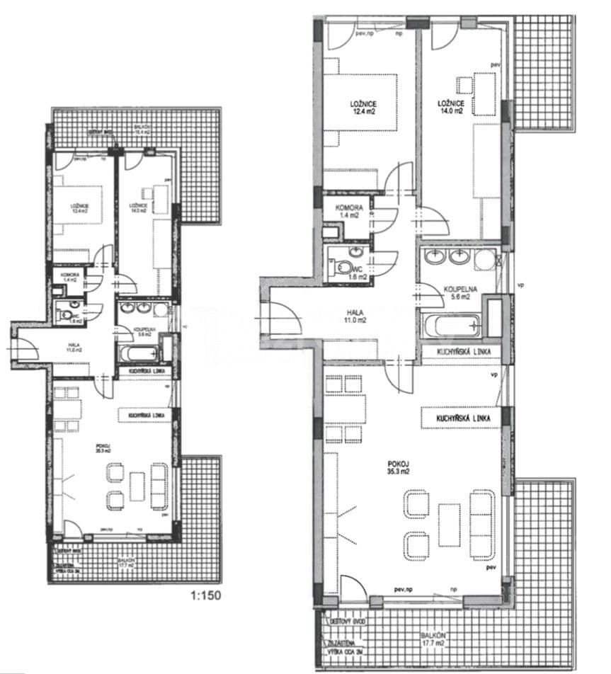 2 bedroom with open-plan kitchen flat to rent, 81 m², Mrkosova, Prague, Prague 2 bedroom with open-plan kitchen flat to rent, 81 m², Mrkosova, Prague, Prague