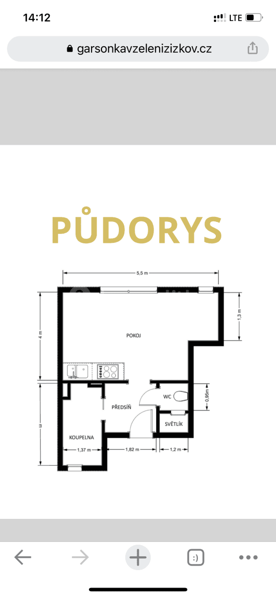 Studio flat to rent, 28 m², Olgy Havlové, Prague, Prague Studio flat to rent, 28 m², Olgy Havlové, Prague, Prague