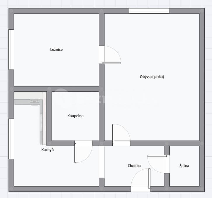 2 bedroom flat for sale, 48 m², Bezručova, Chomutov, Ústecký Region