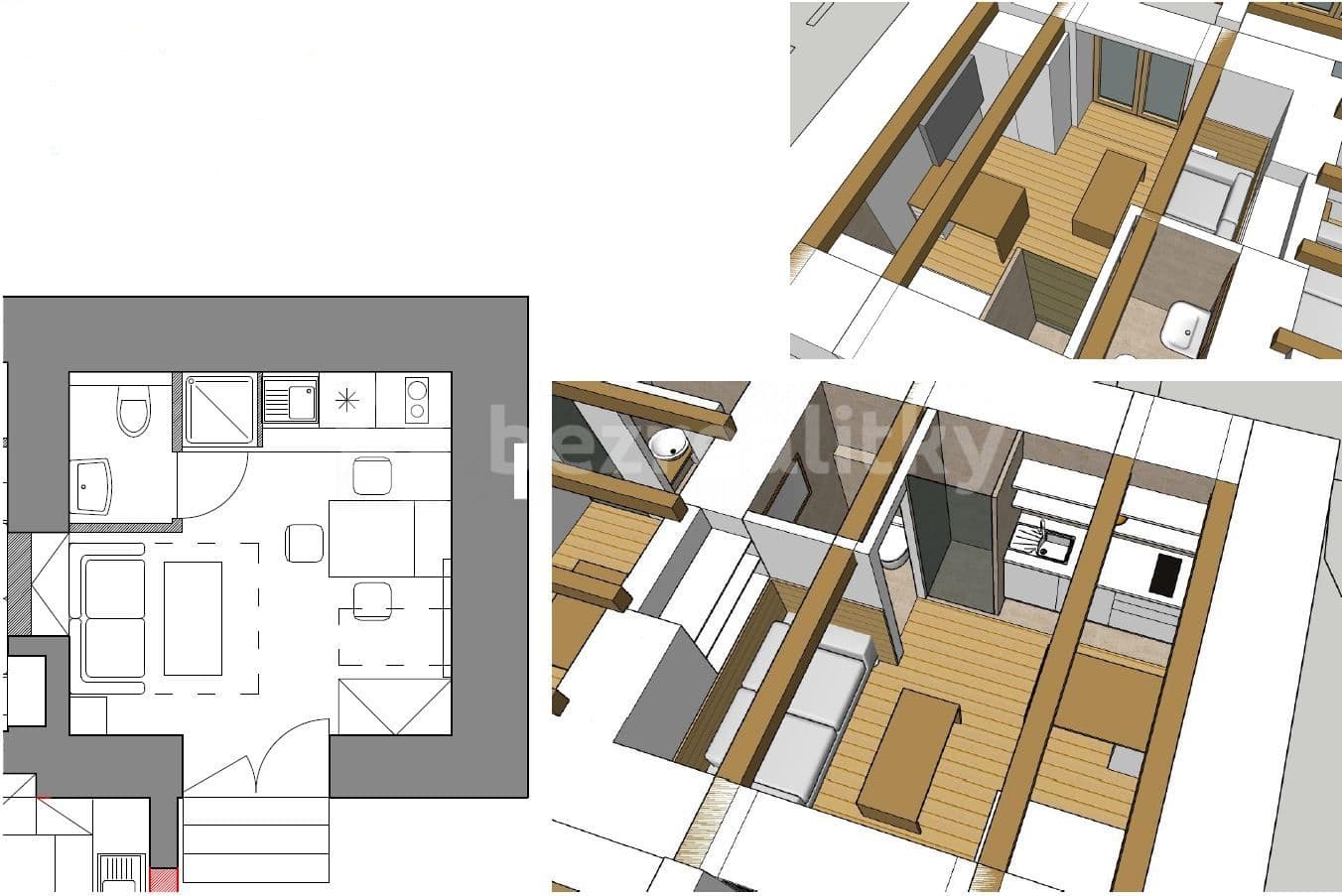 Studio flat to rent, 19 m², Libčice nad Vltavou, Středočeský Region Studio flat to rent, 19 m², Libčice nad Vltavou, Středočeský Region