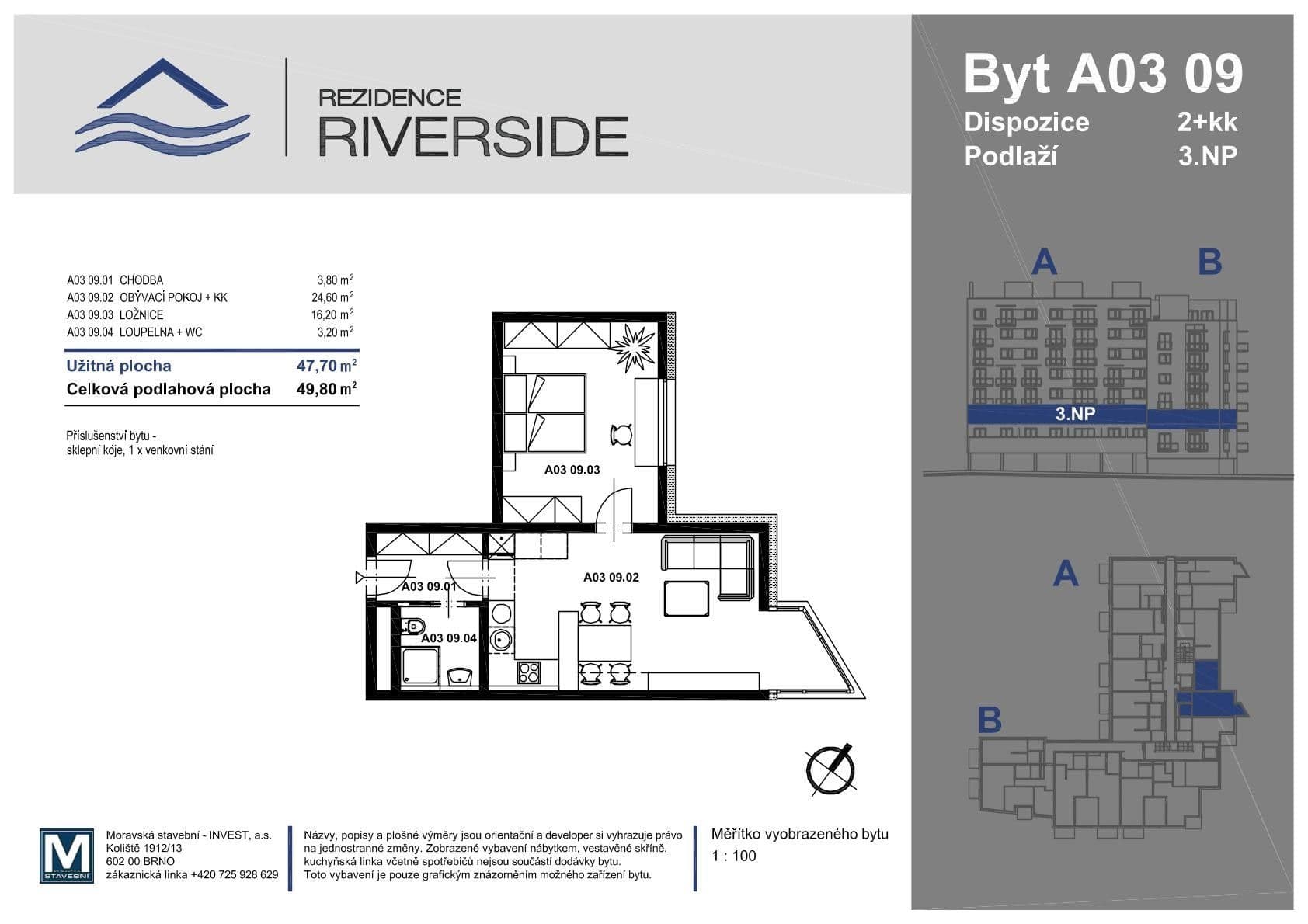 1 bedroom with open-plan kitchen flat for sale, 50 m², Poříčí, Brno, Jihomoravský Region 1 bedroom with open-plan kitchen flat for sale, 50 m², Poříčí, Brno, Jihomoravský Region