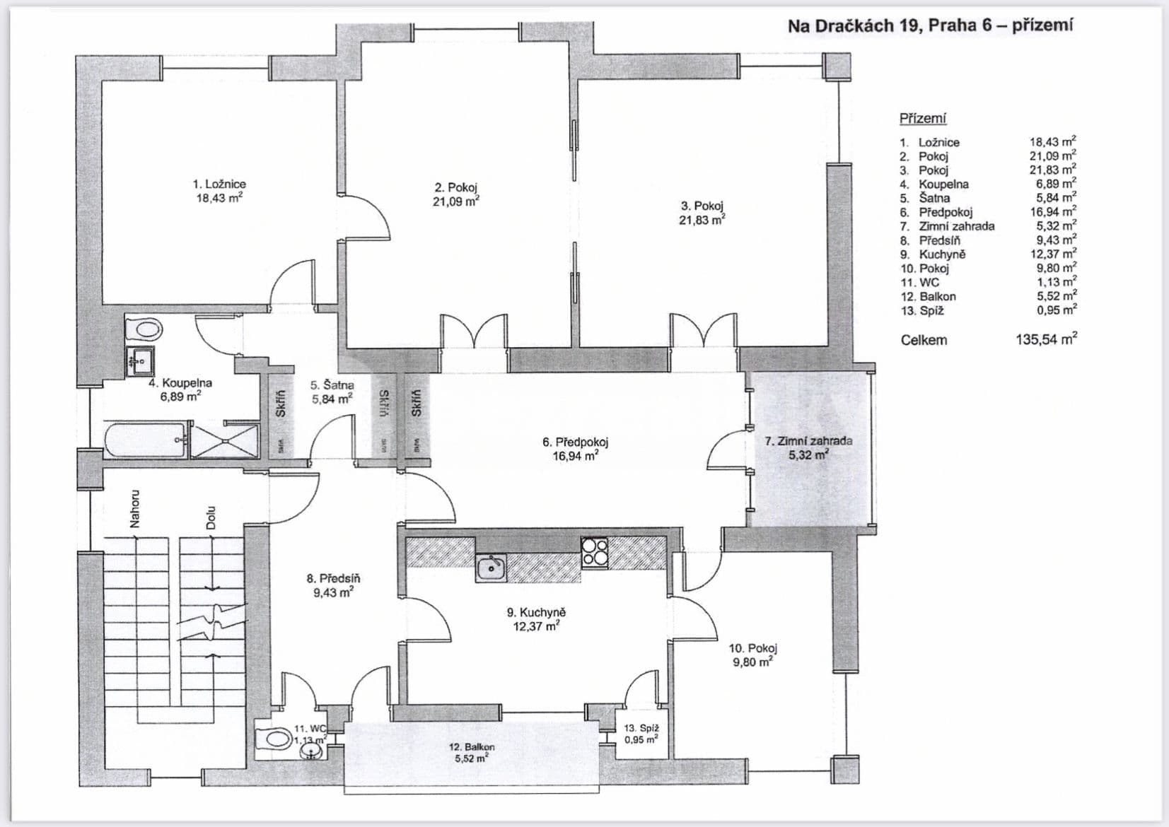 3 bedroom with open-plan kitchen flat to rent, 135 m², Na Dračkách, Prague, Prague 3 bedroom with open-plan kitchen flat to rent, 135 m², Na Dračkách, Prague, Prague